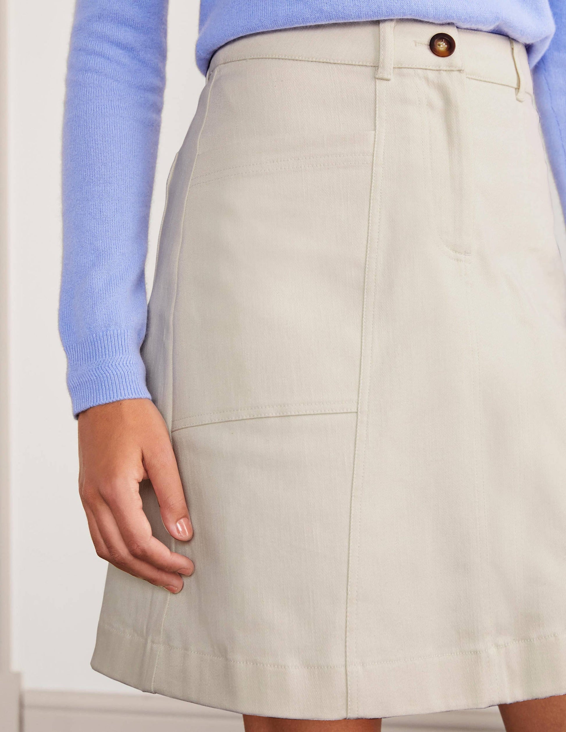 Abingdon Mini Skirt-Ecru-4