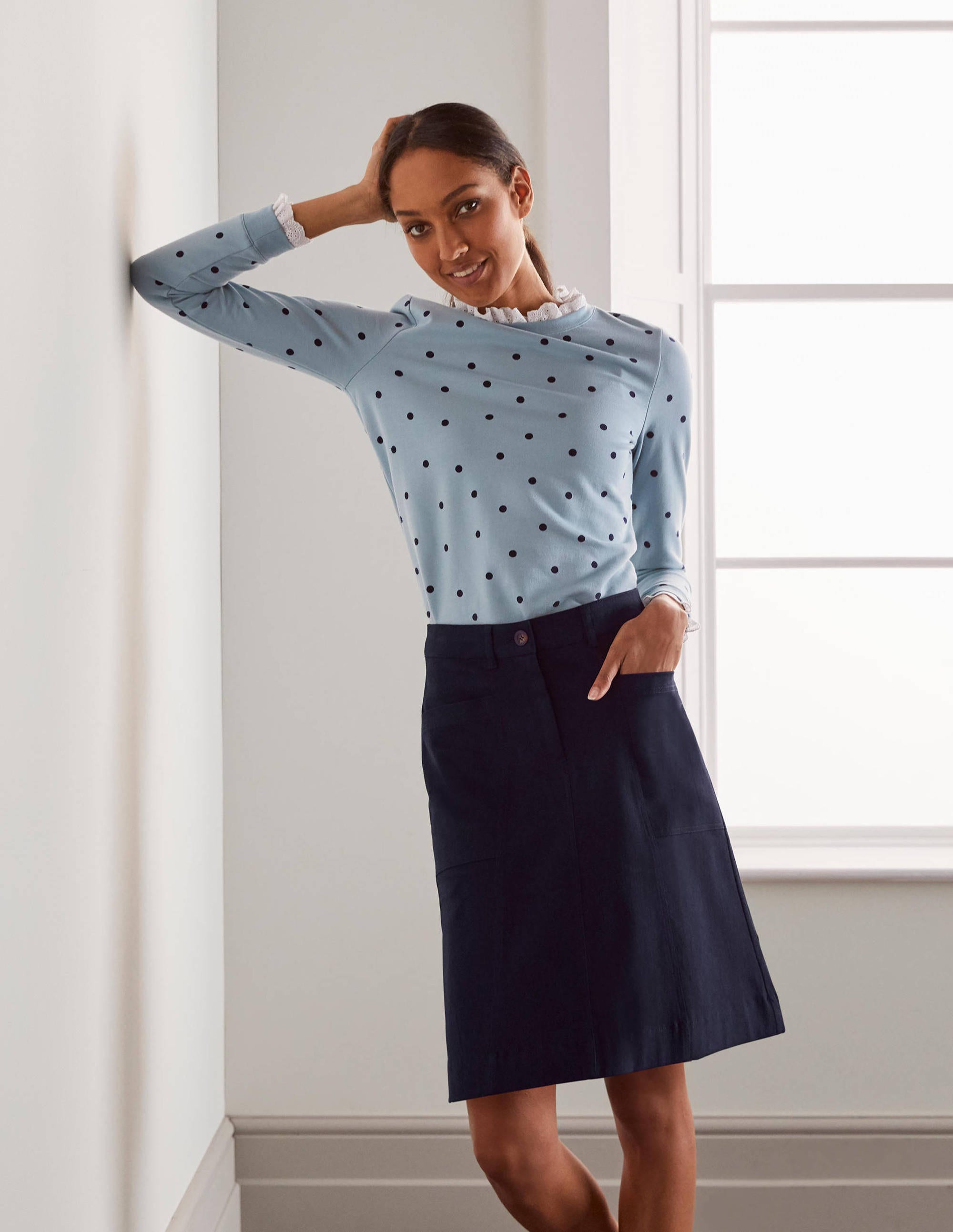 Abingdon Mini Skirt-Navy - Image 1