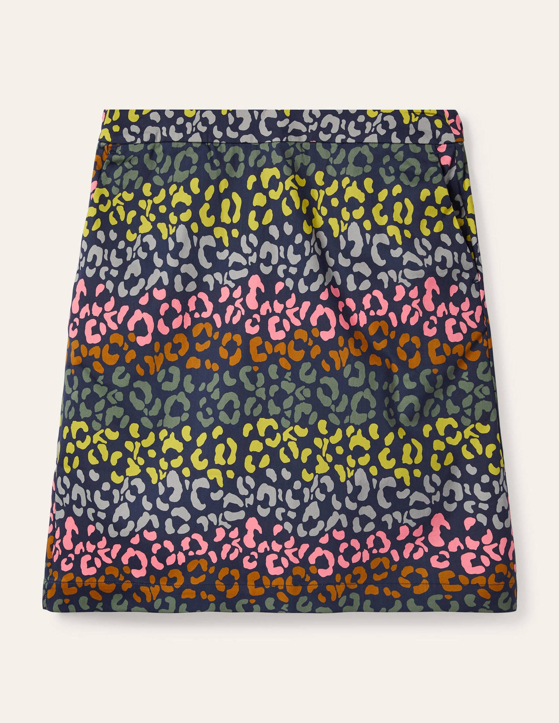 Danby Pull On Mini Skirt-French Navy, Rainbow Leopard-5