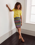 Danby Pull On Mini Skirt-French Navy, Rainbow Leopard