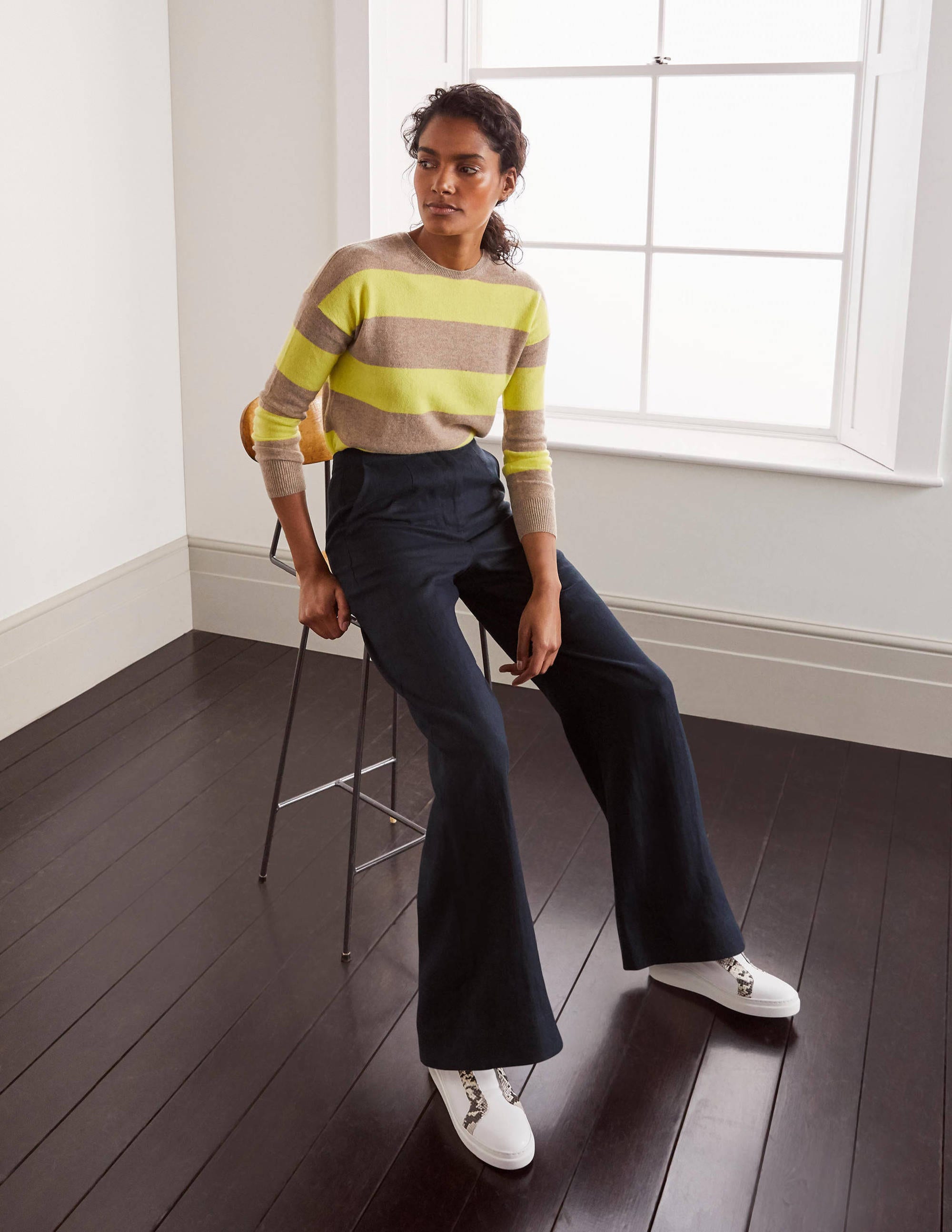 Eldon Linen Trousers-Navy - Image 4