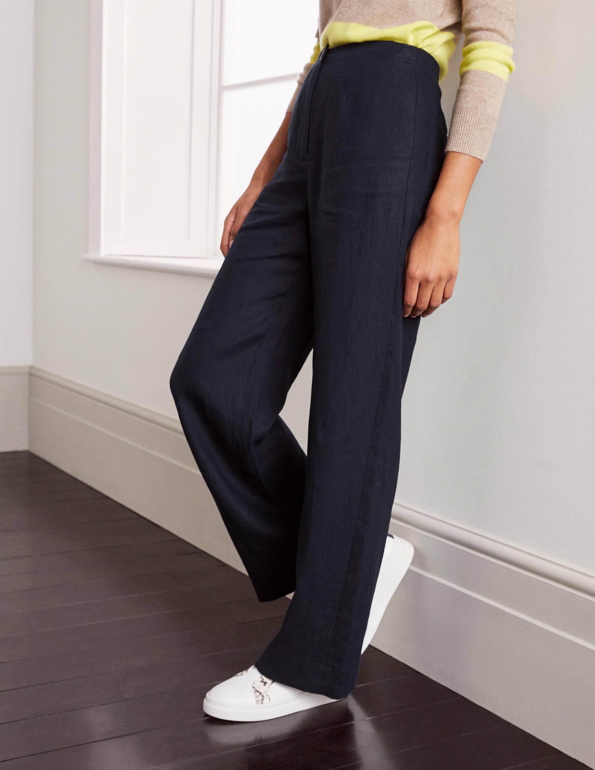 Eldon Linen Trousers-Navy - Image 1