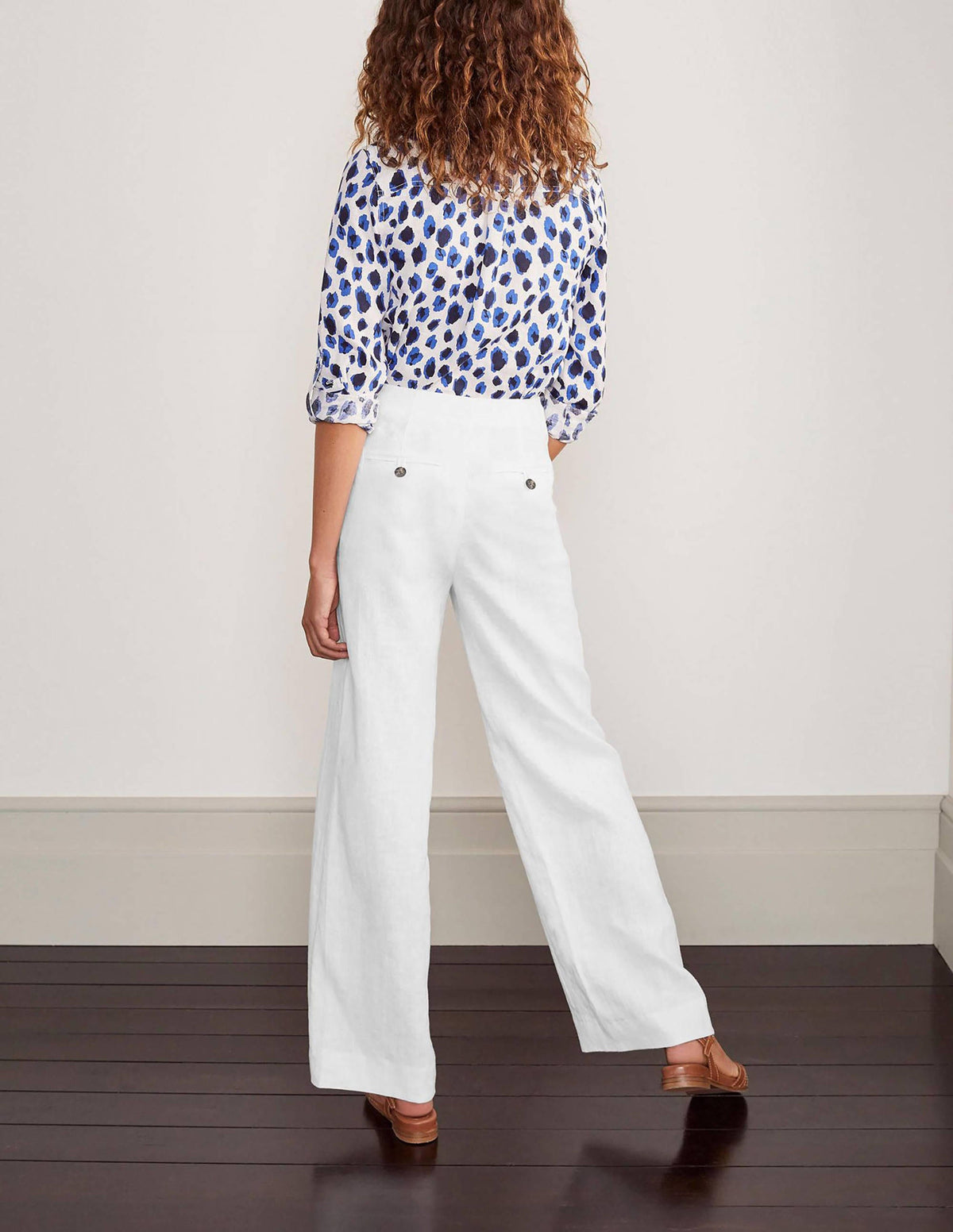 Eldon Linen Trousers-White - Image 2