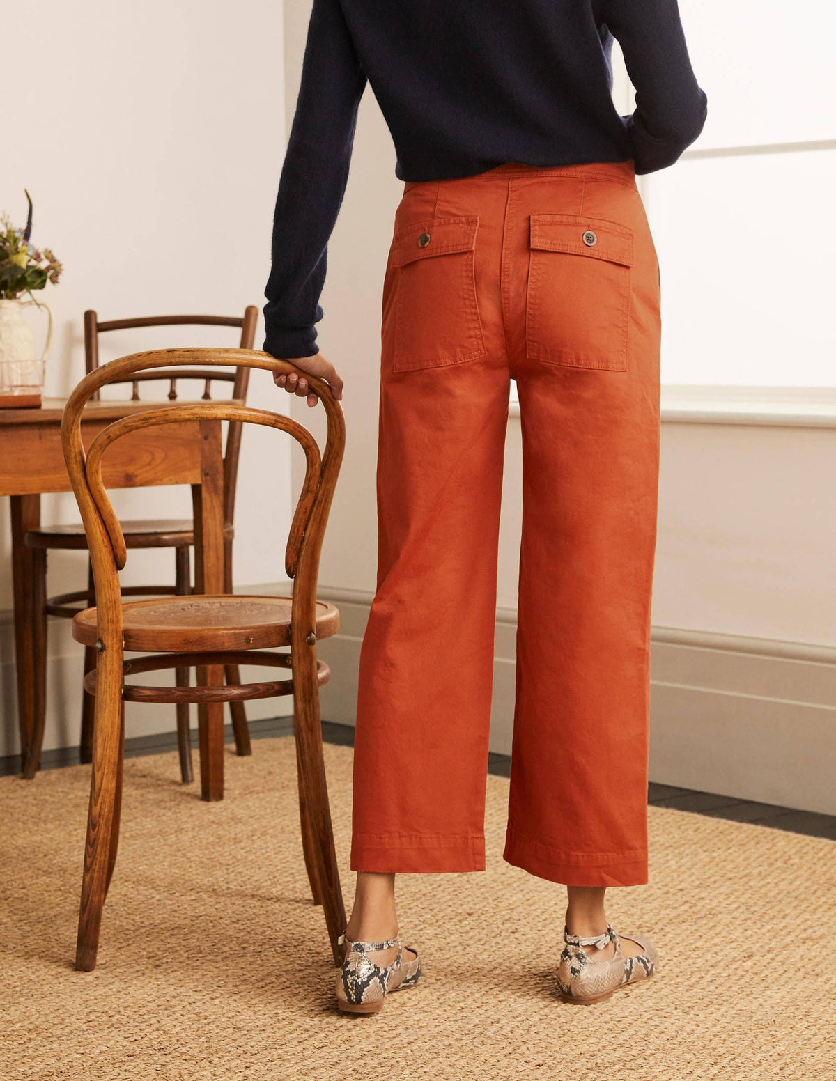 Beaufort Button Fly Trousers-Copper Red - Image 2