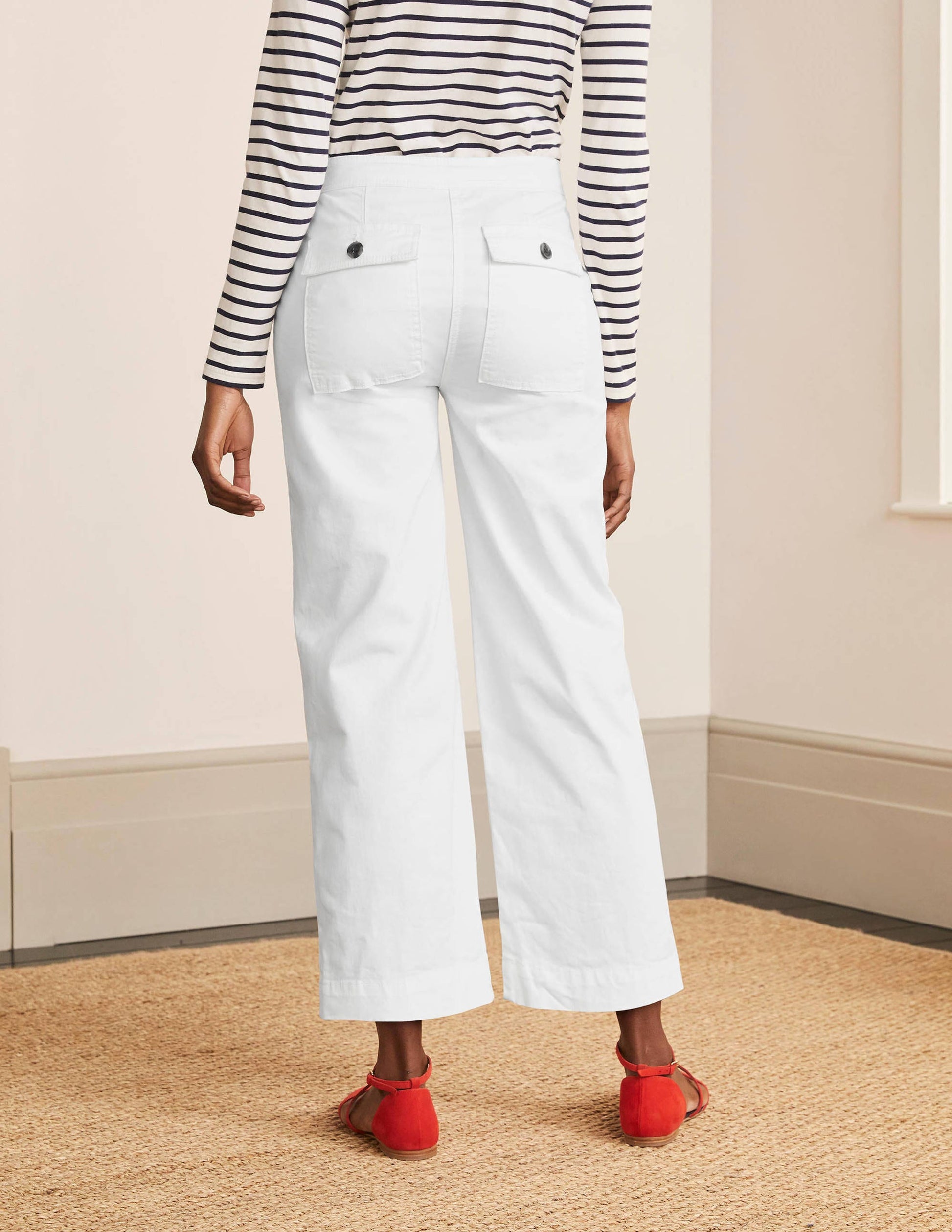 Beaufort Button Fly Trousers-White-2