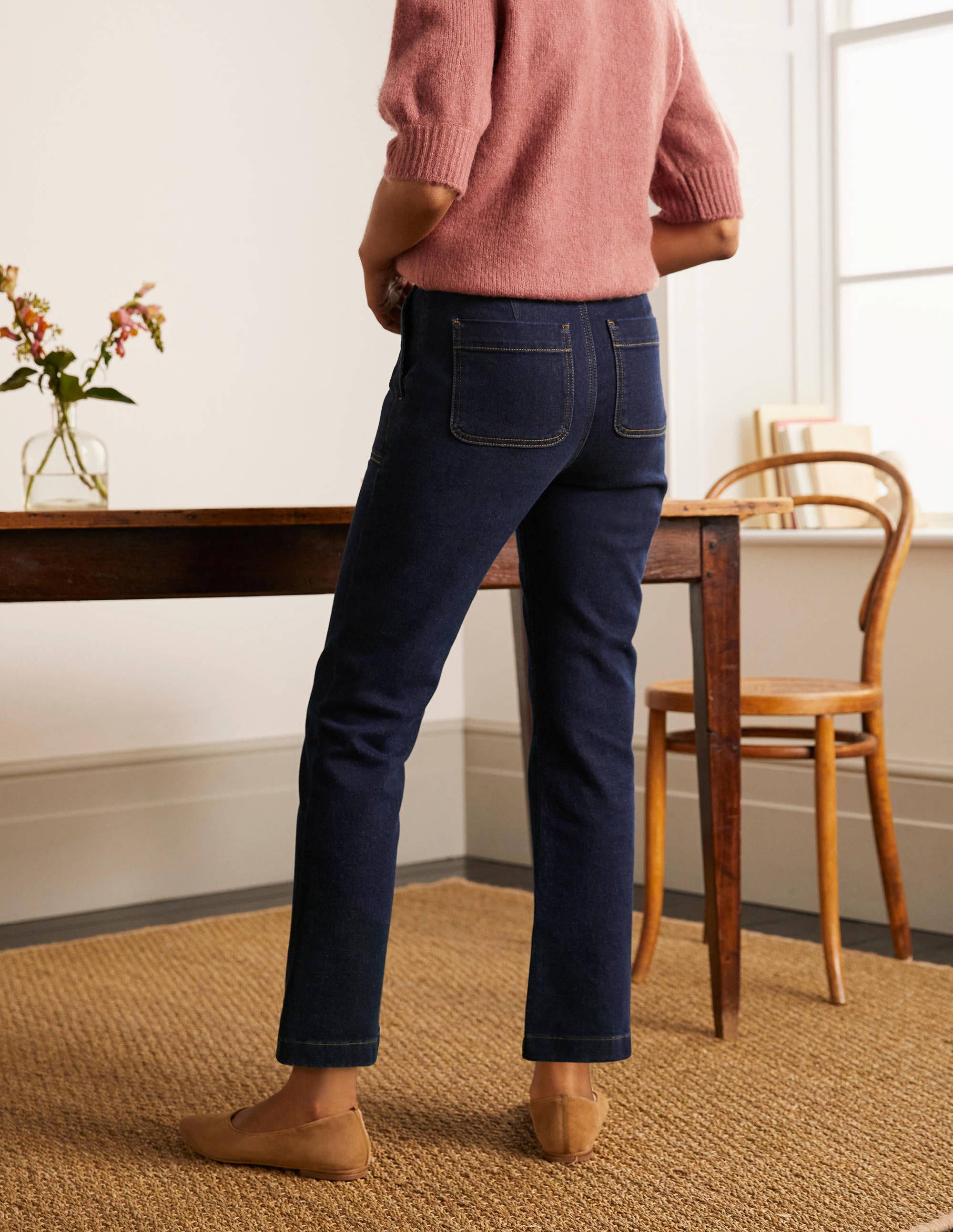 Utility Kick Flare Jeans-Indigo - Image 3