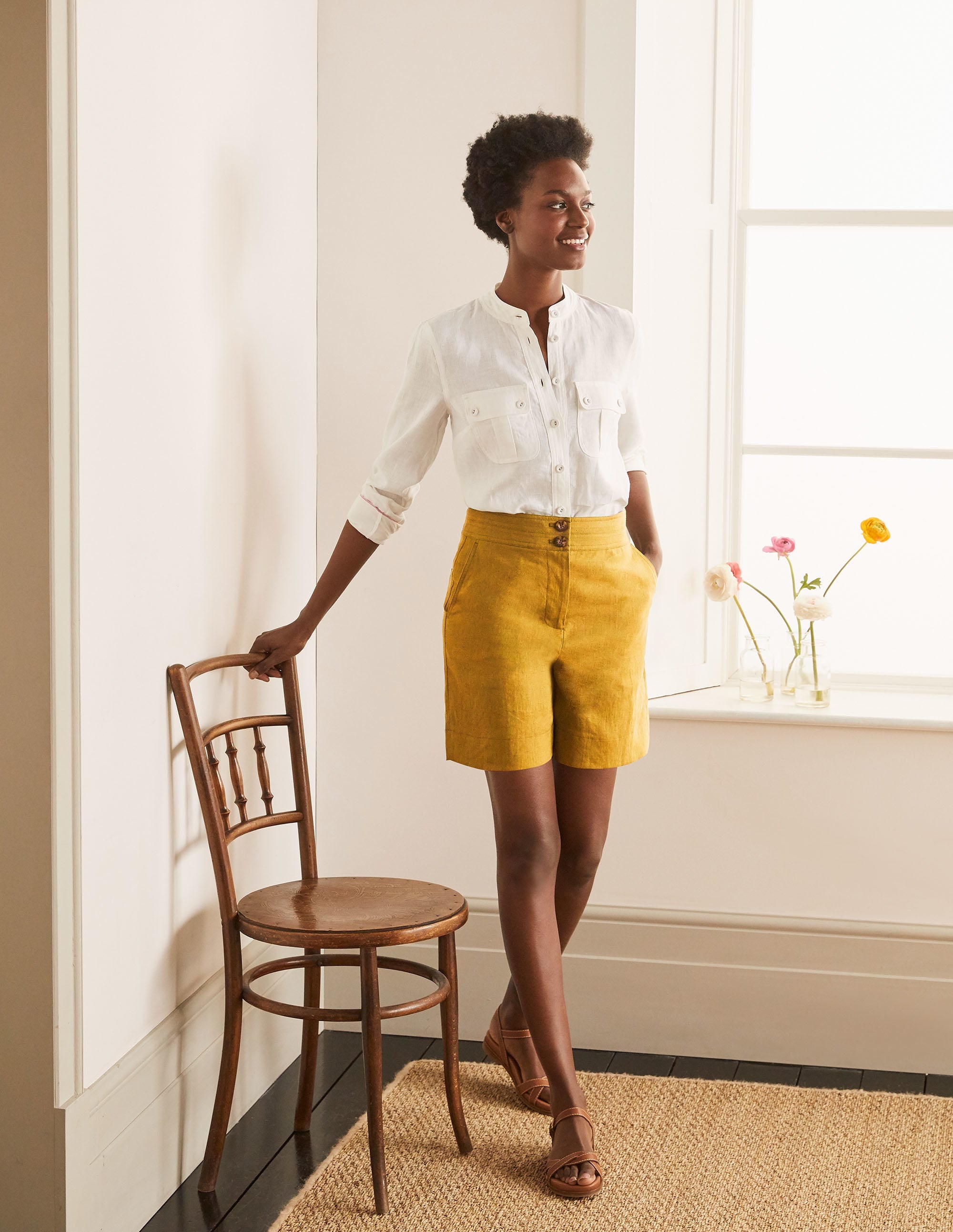 Cornwall Linen Shorts-Tuscan Sun - Image 4