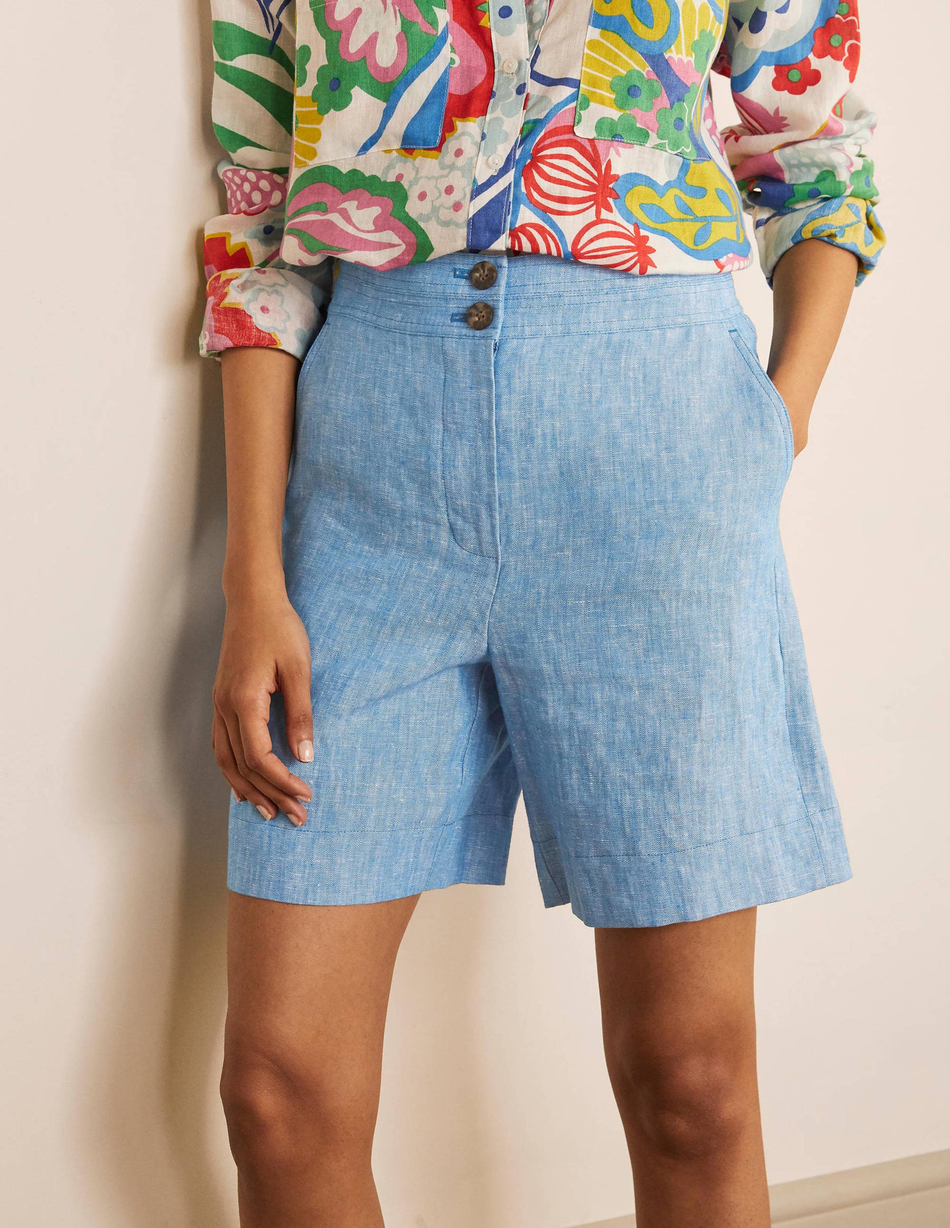 Cornwall Linen Shorts-Moroccan Blue Tonic-1