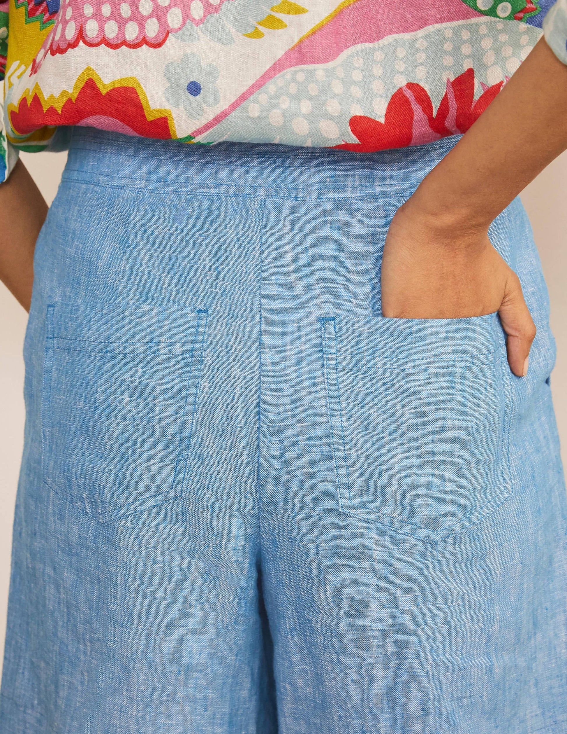 Cornwall Linen Shorts-Moroccan Blue Tonic-2