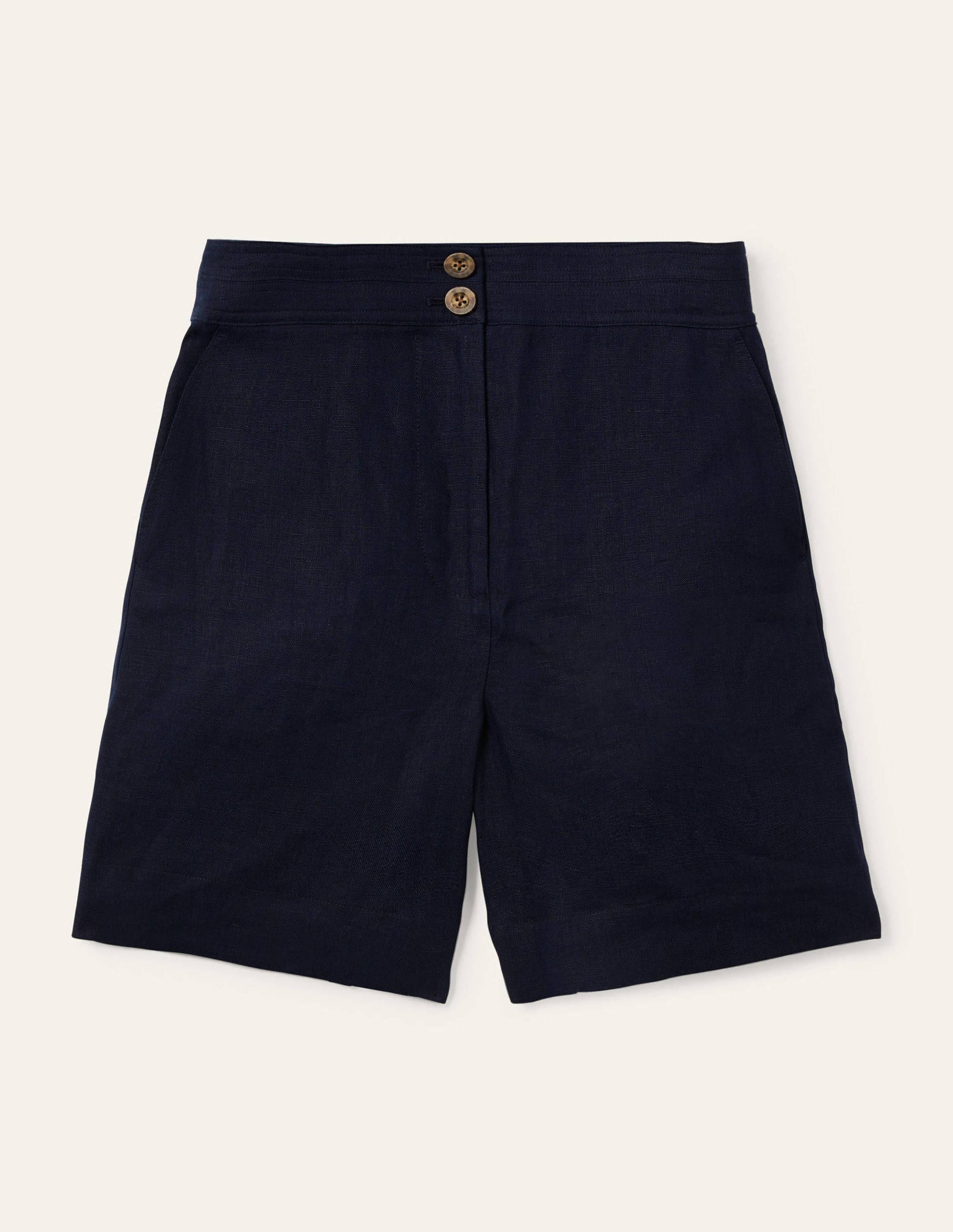 Cornwall Linen Shorts-Navy-5