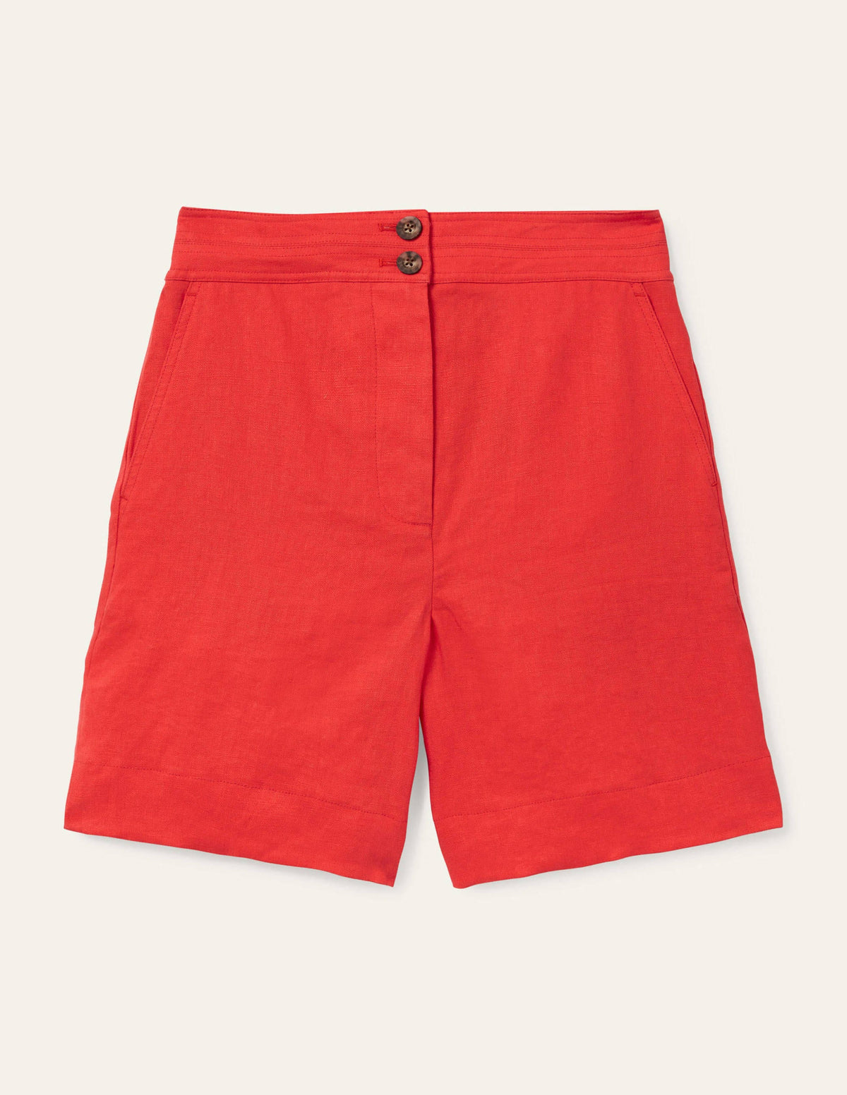 Cornwall Linen Shorts-Cherry Red - Image 5