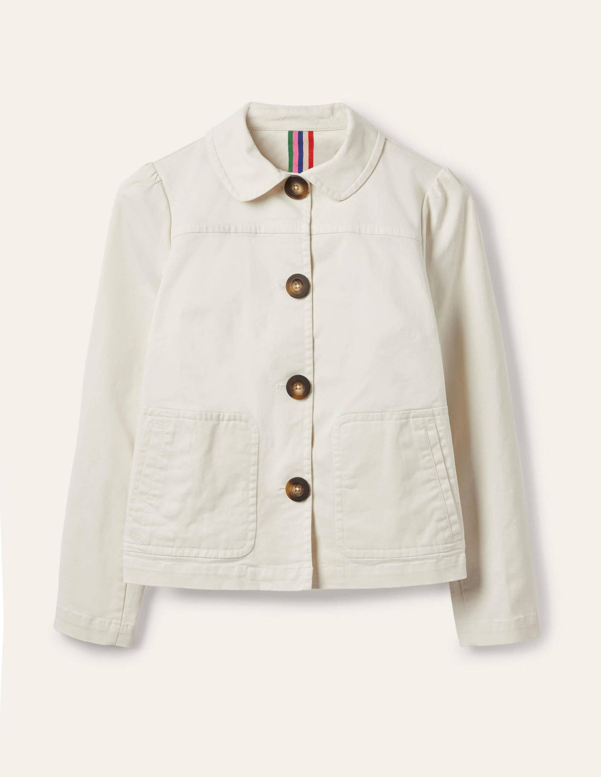 Pocket Detail Jacket-Ecru-5