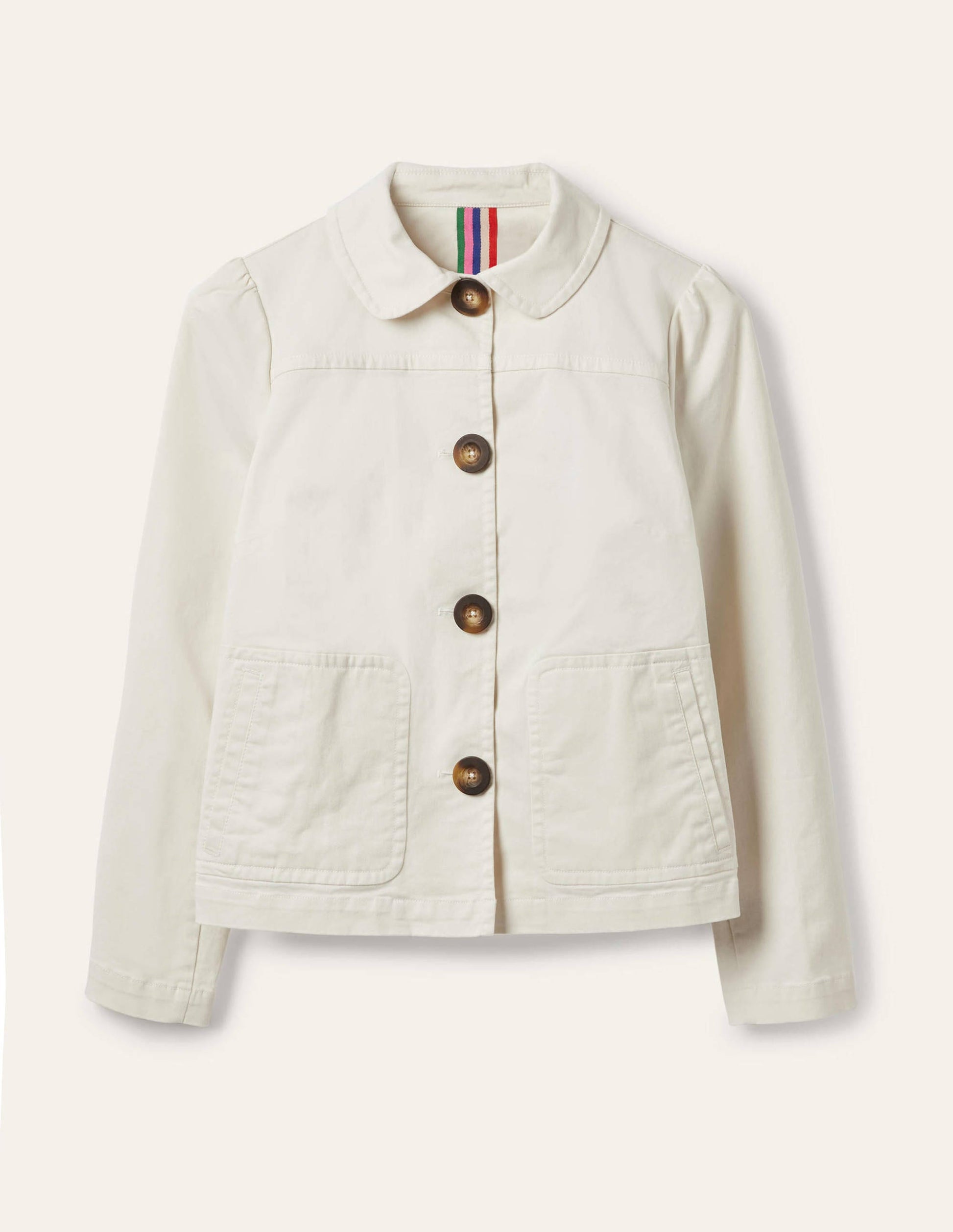 Pocket Detail Jacket-Ecru-6