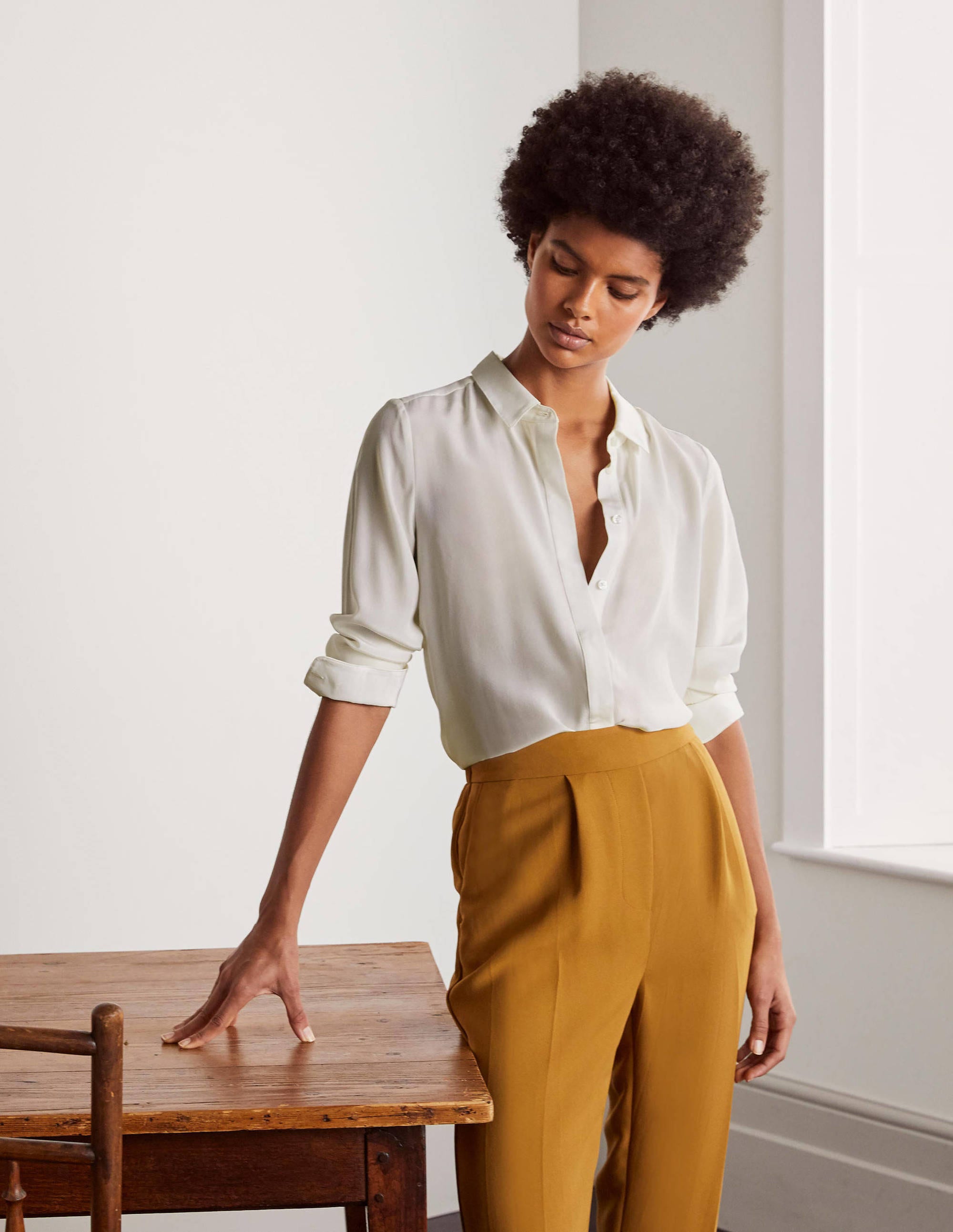 Silk Shirt-Ivory - Image 1
