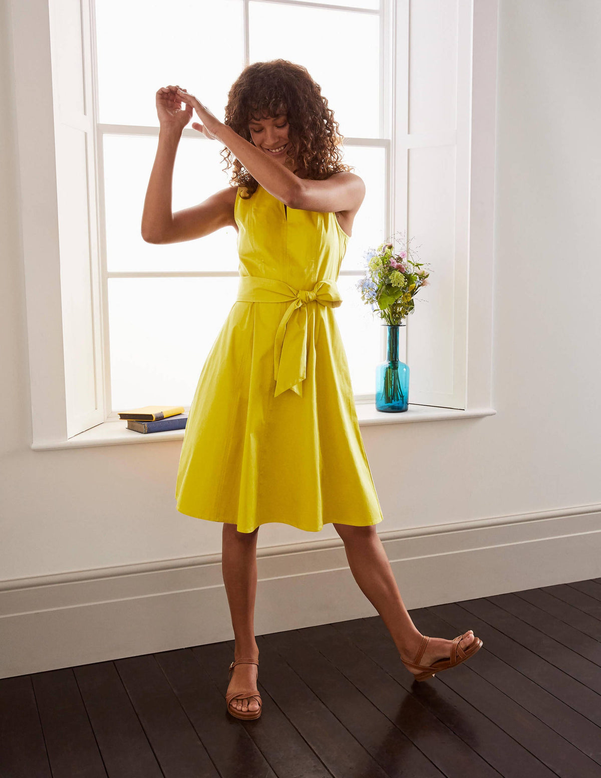 Mischa Belted Dress-Chartreuse - Image 5