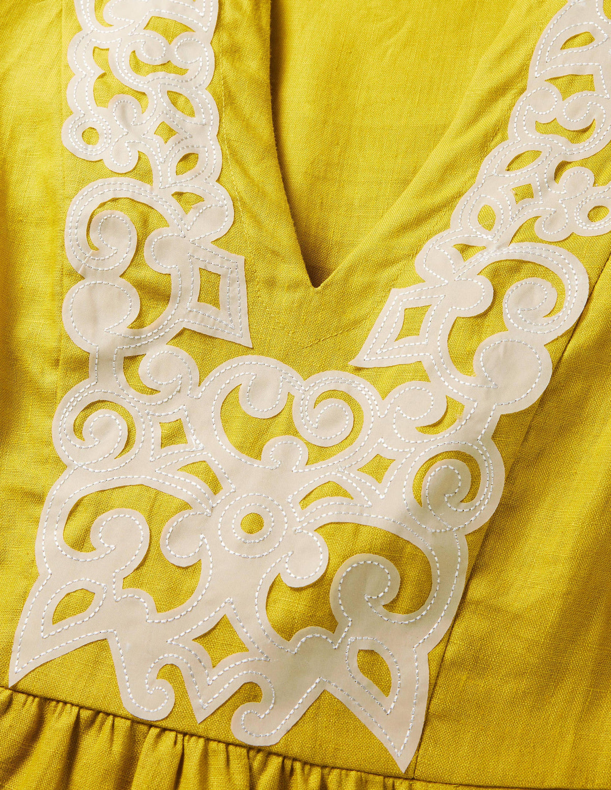 Leonie Linen Dress-Chartreuse - Image 5
