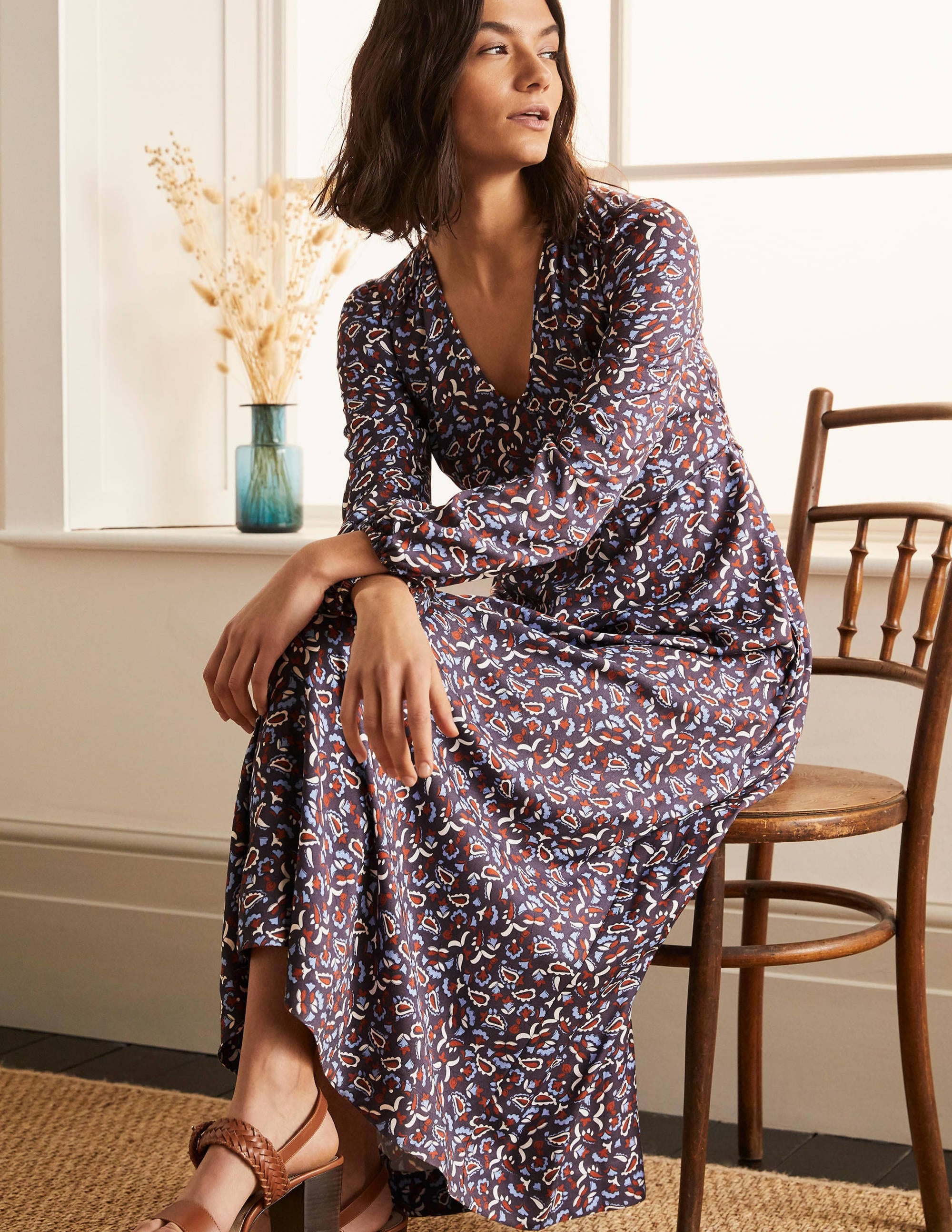 Tanya Midi Dress-Asphalt, Floral Paisley - Image 2