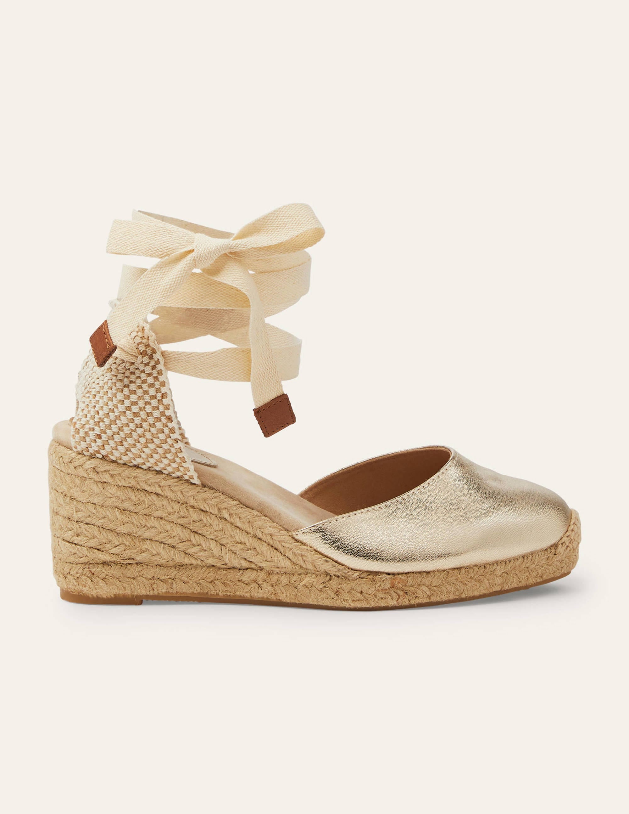 Cassie Espadrille Wedge-Pale Gold Metallic - Image 2
