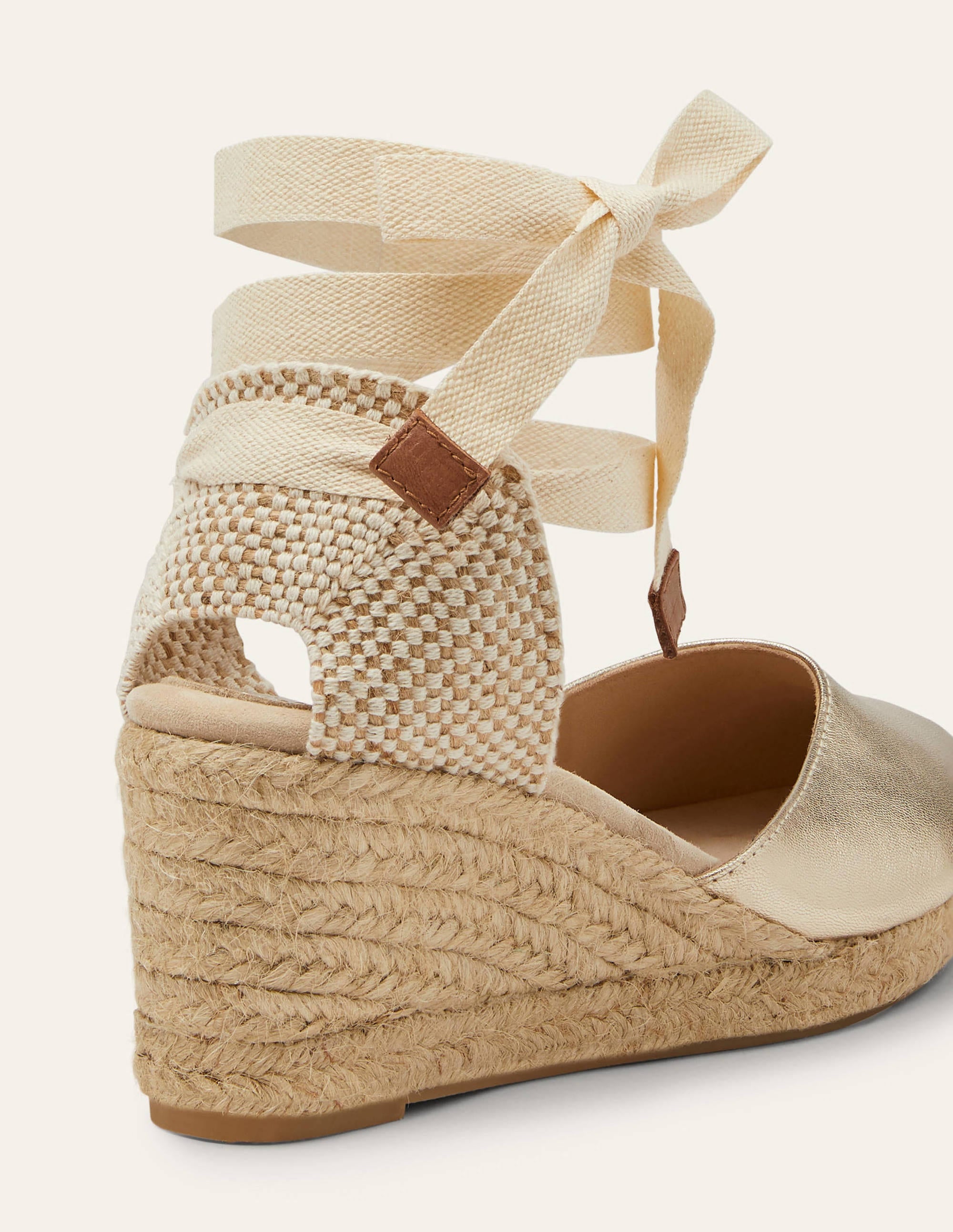 Cassie Espadrille Wedge-Pale Gold Metallic - Image 3
