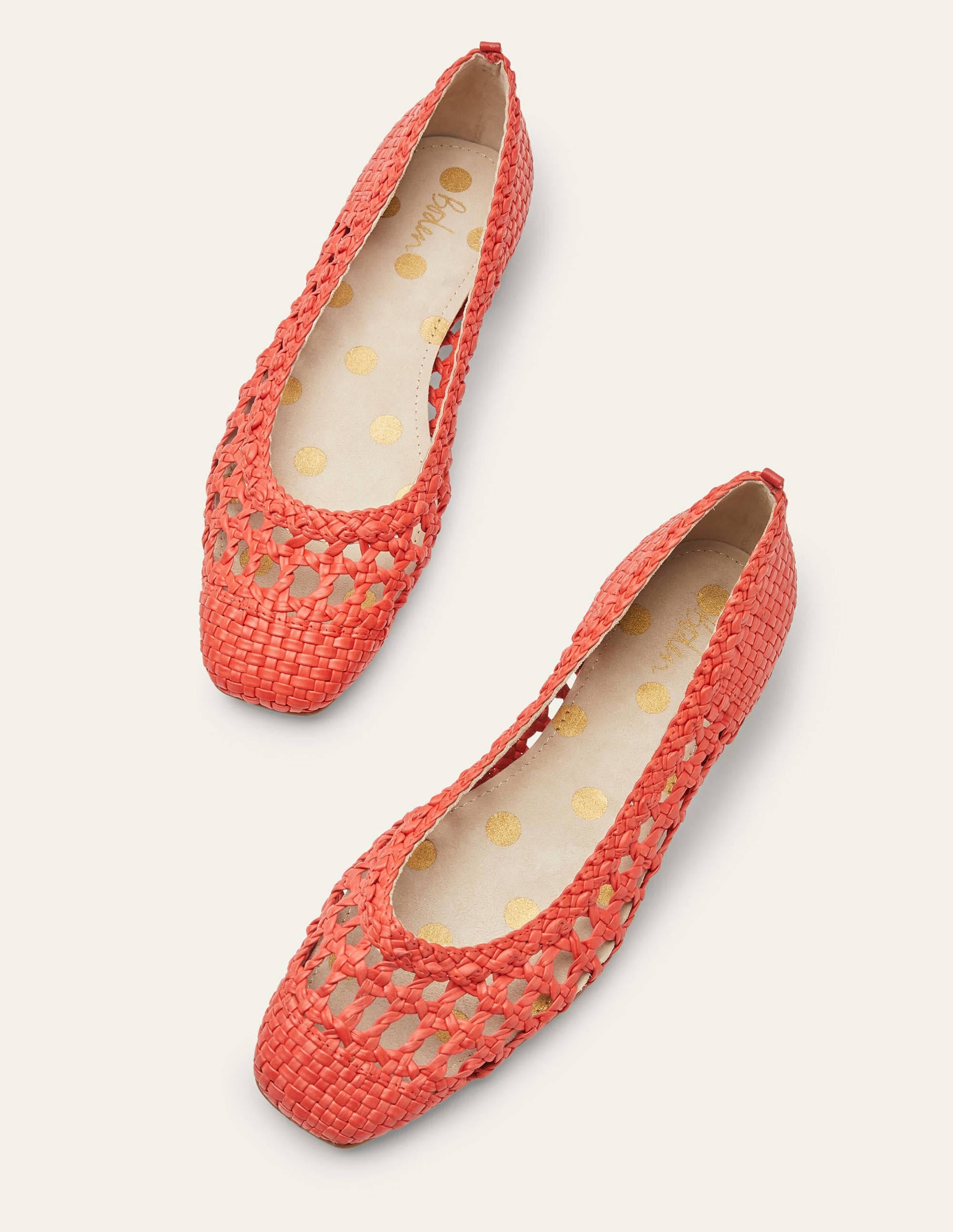 Olive Ballerinas-Red Woven - Image 1