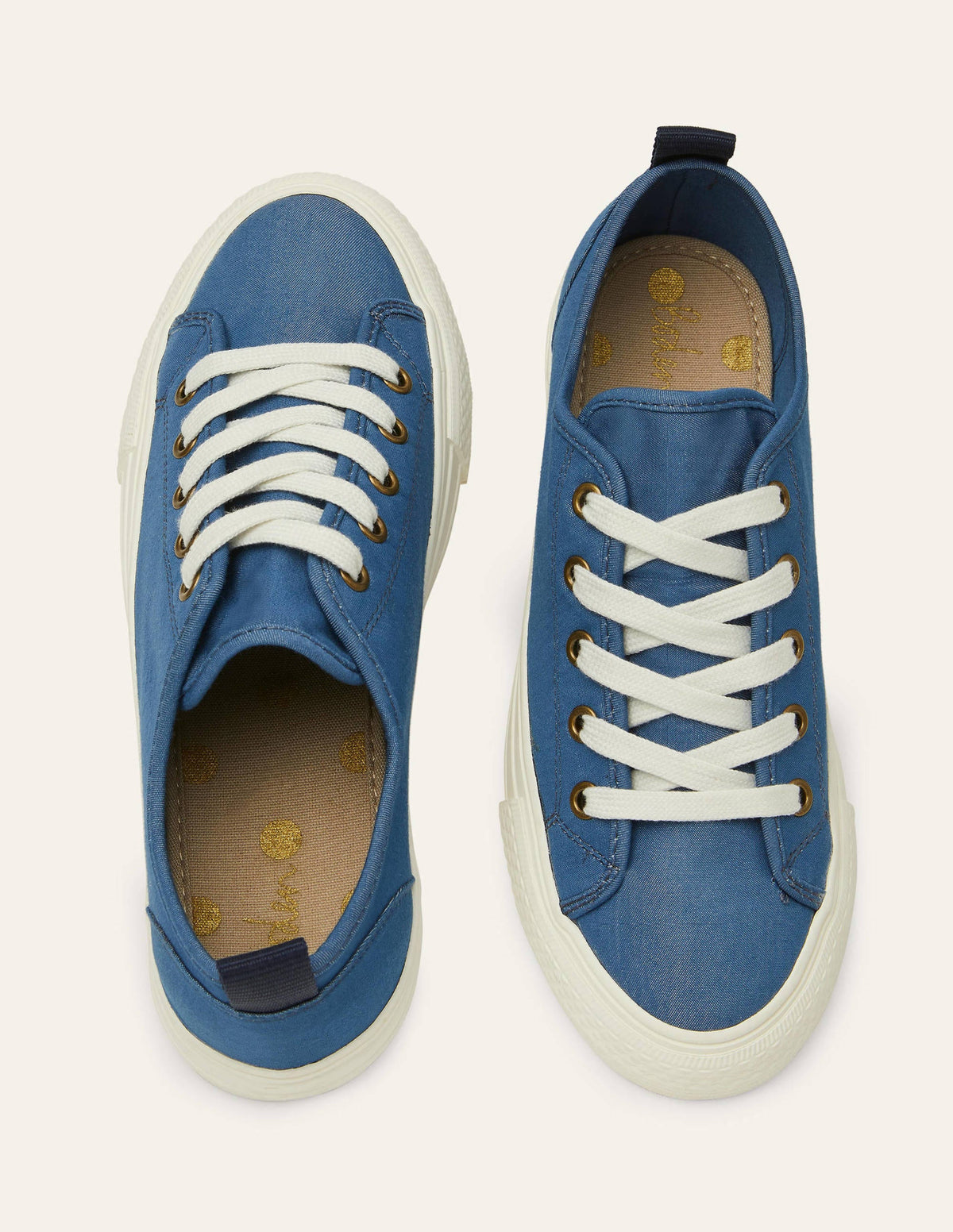Cotton Canvas Plimsolls-Blue Chambray - Image 3