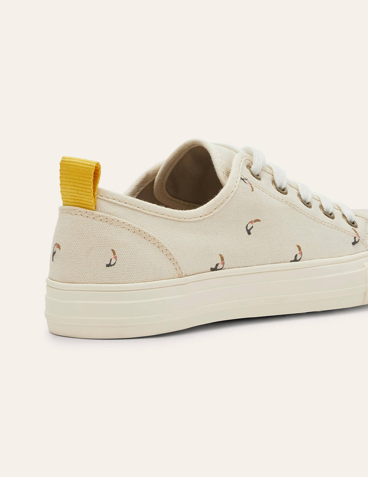 Cotton Canvas Plimsolls-Ecru Toucan - Image 3