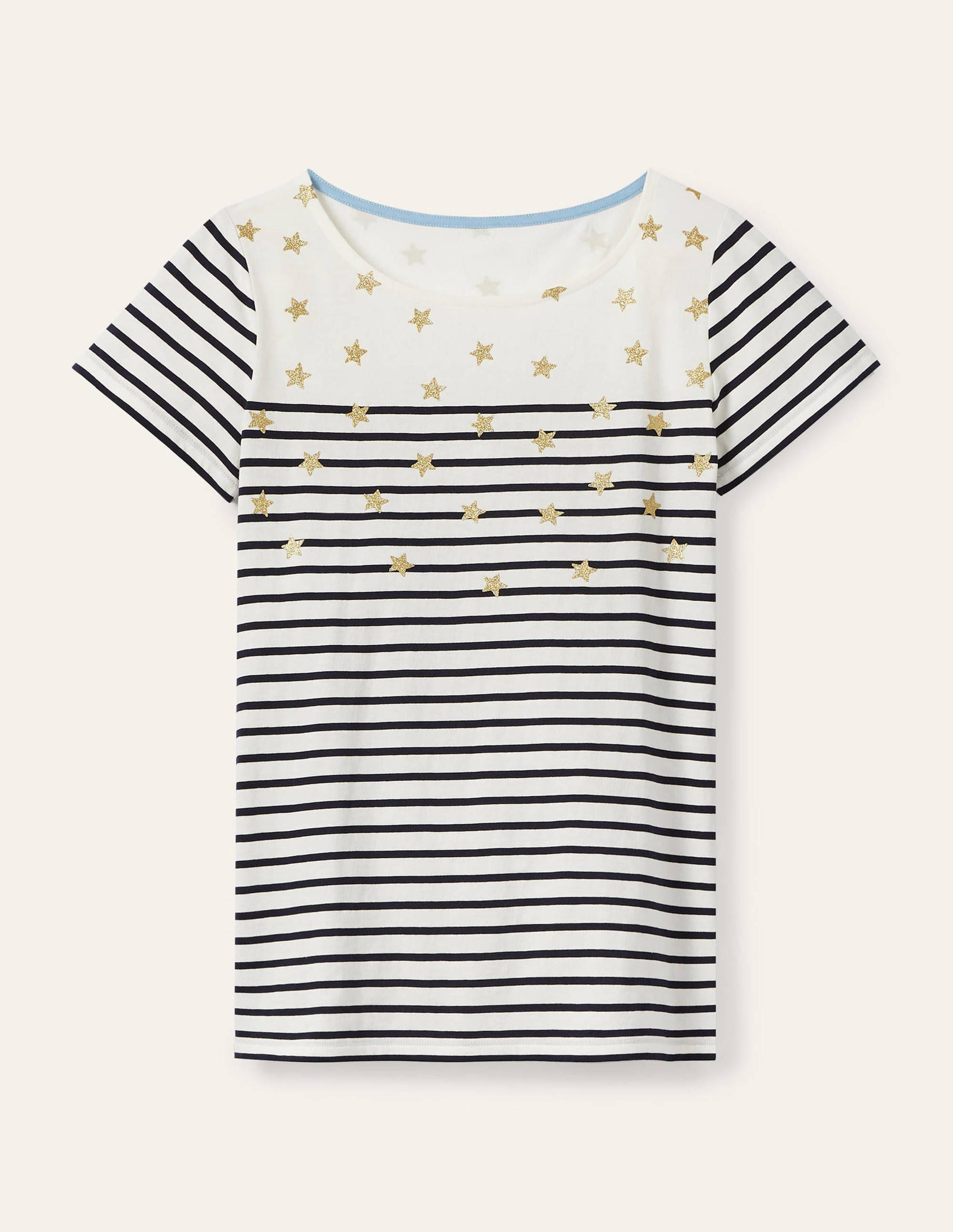 Short Sleeve Breton T-Shirt-Star Scatter Placement-5
