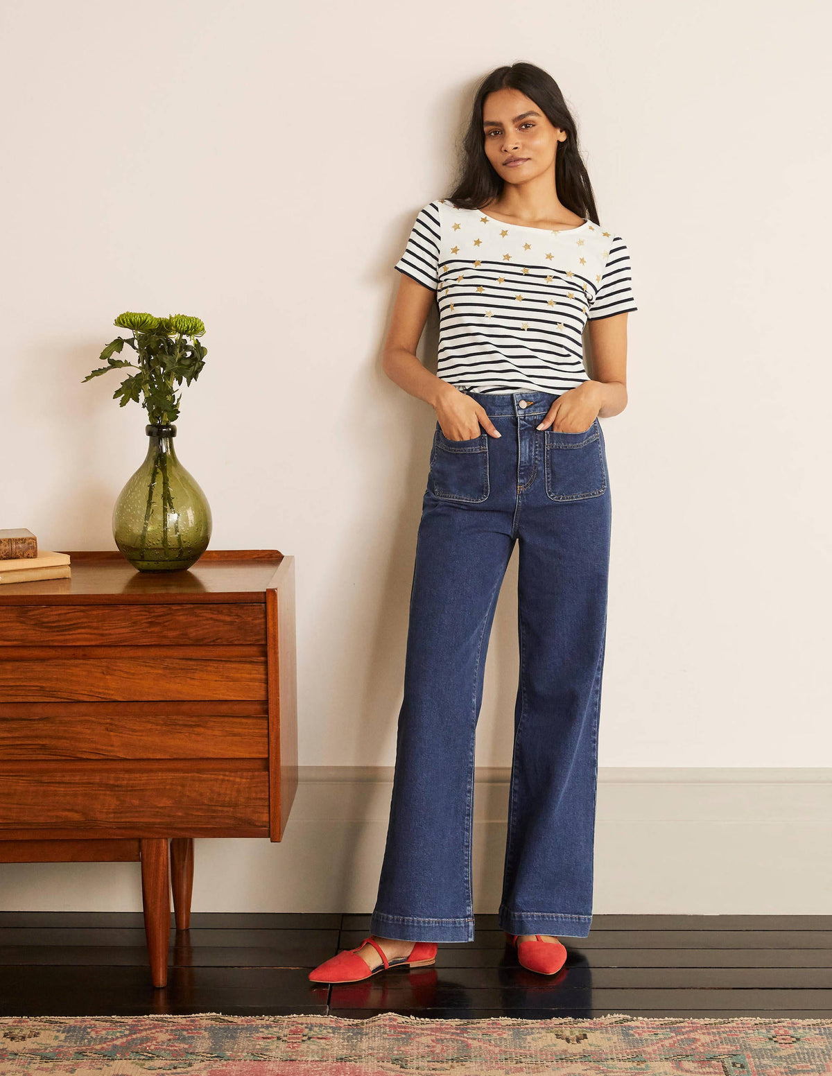 Short Sleeve Breton T-Shirt-Star Scatter Placement - Image 2