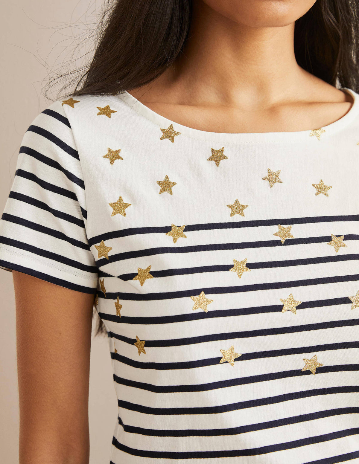Short Sleeve Breton T-Shirt-Star Scatter Placement - Image 4