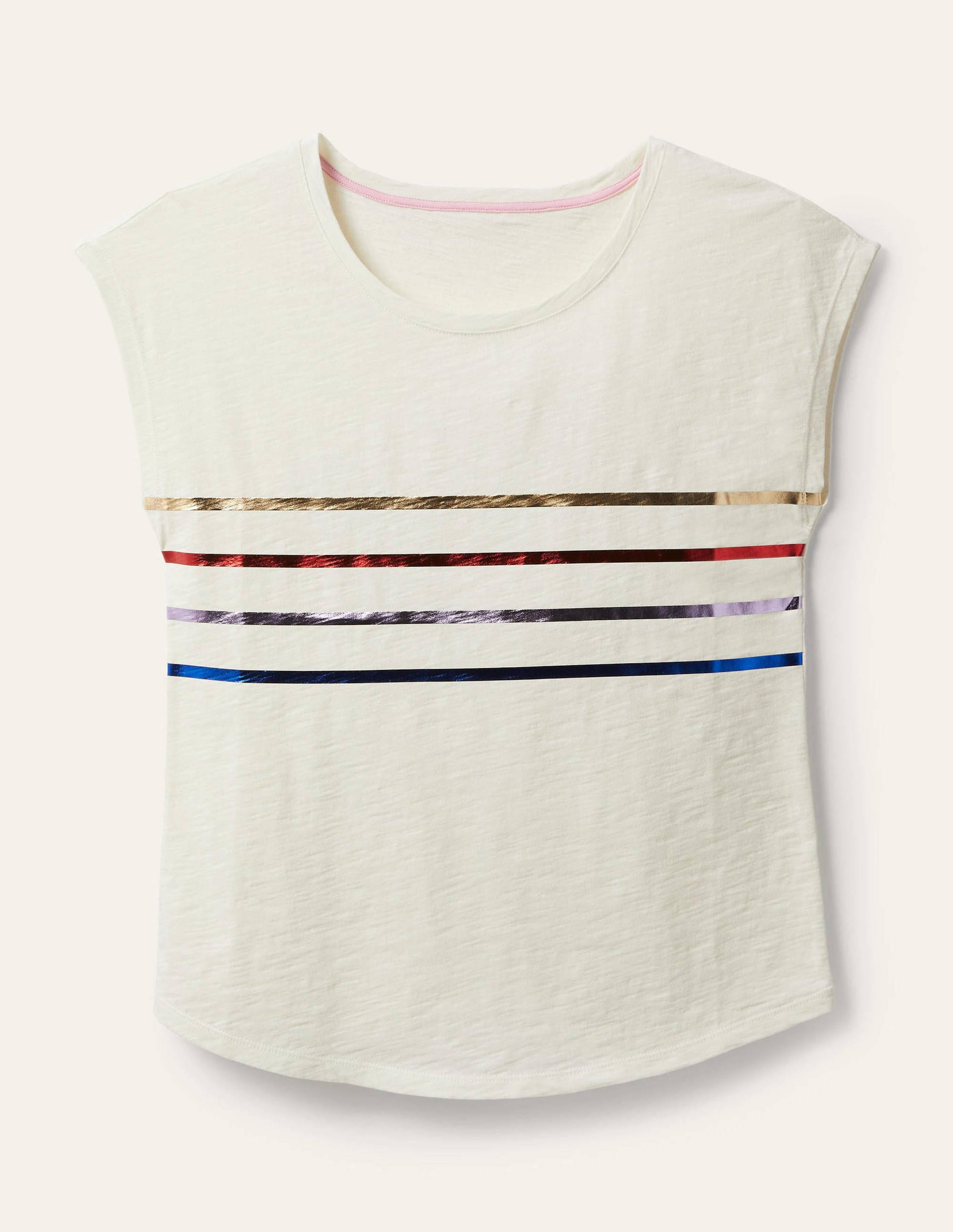 Robyn Jersey Tee-Rainbow Foil Stripe-5