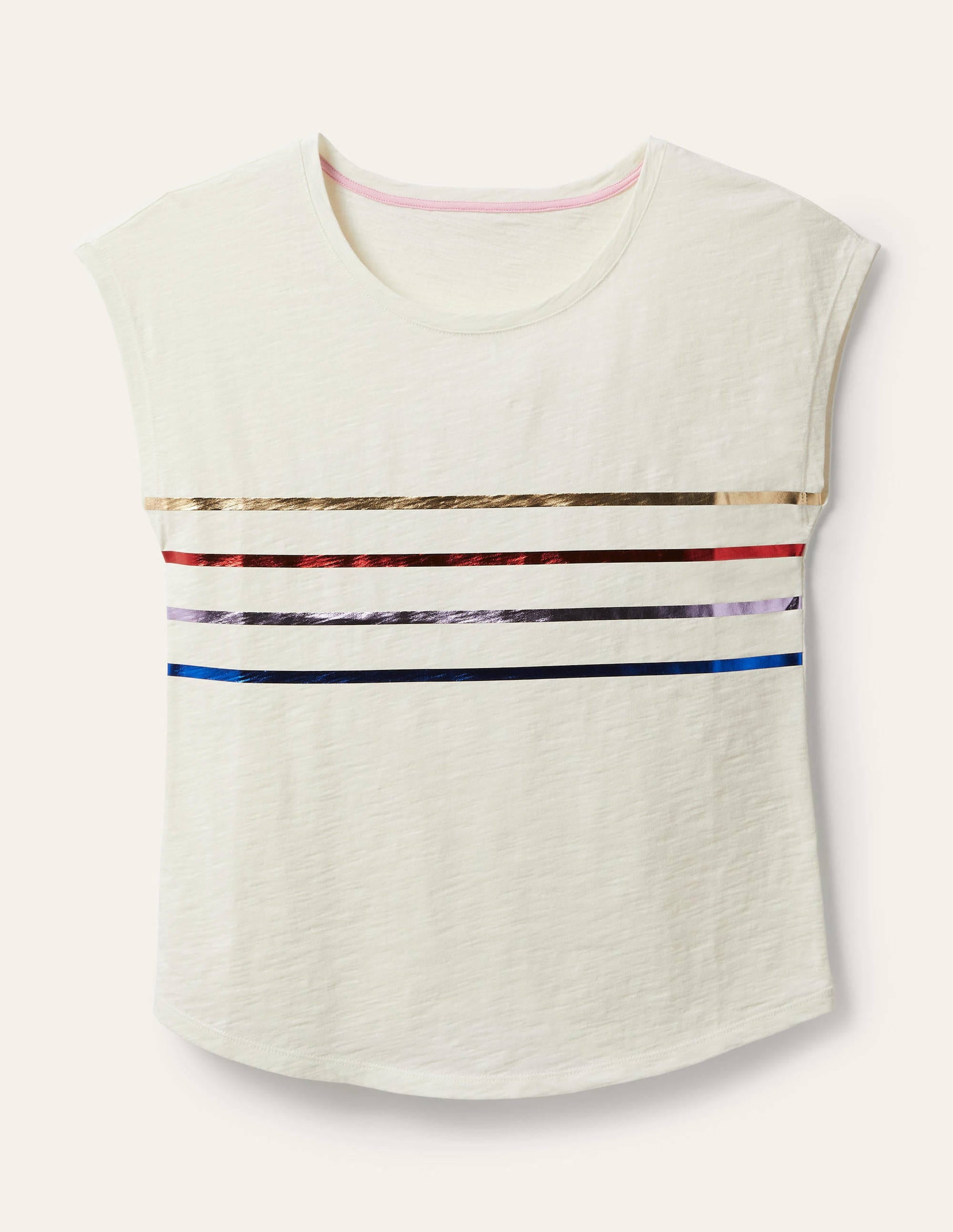 Robyn Jersey Tee-Rainbow Foil Stripe - Image 5