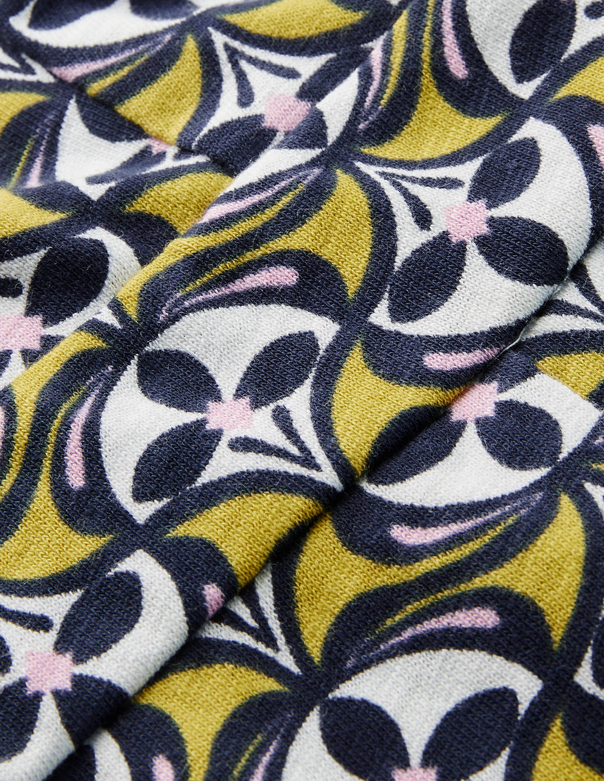Florrie Jersey Dress-Chartreuse, Floral Fan - Image 5