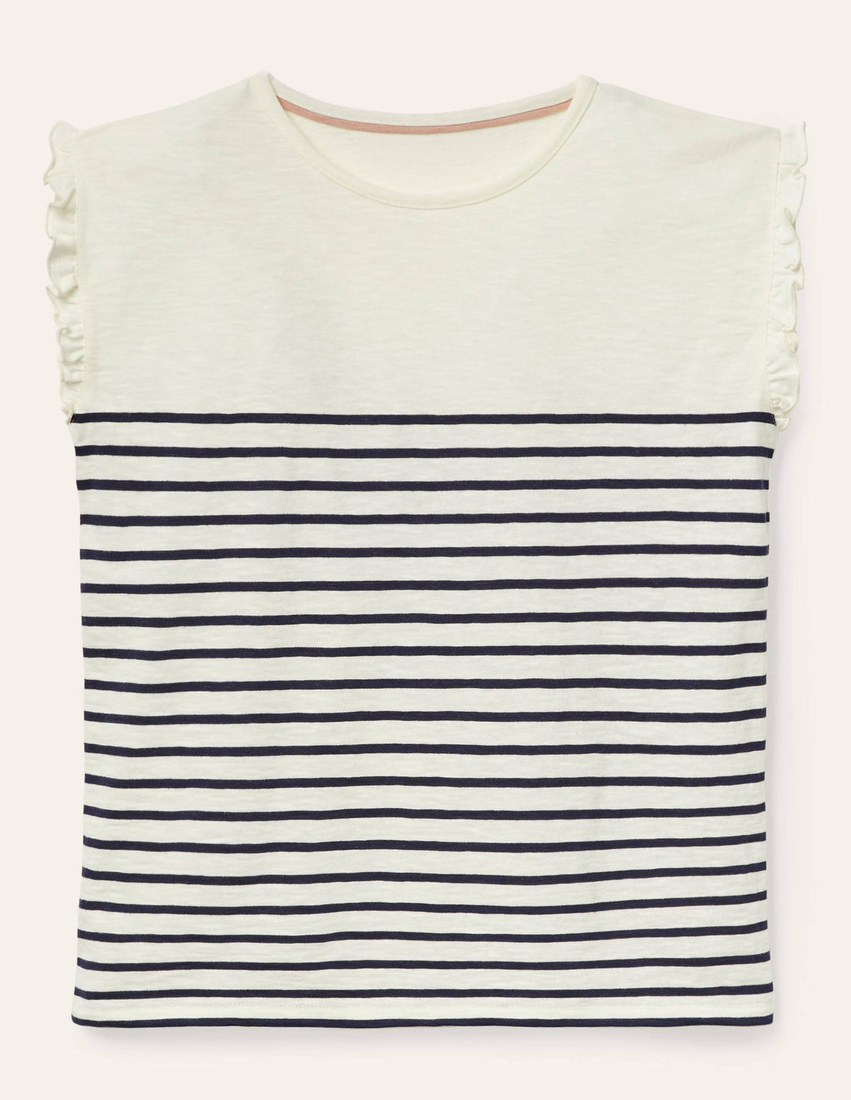 Faye Jersey Top-Ivory/ Navy-5