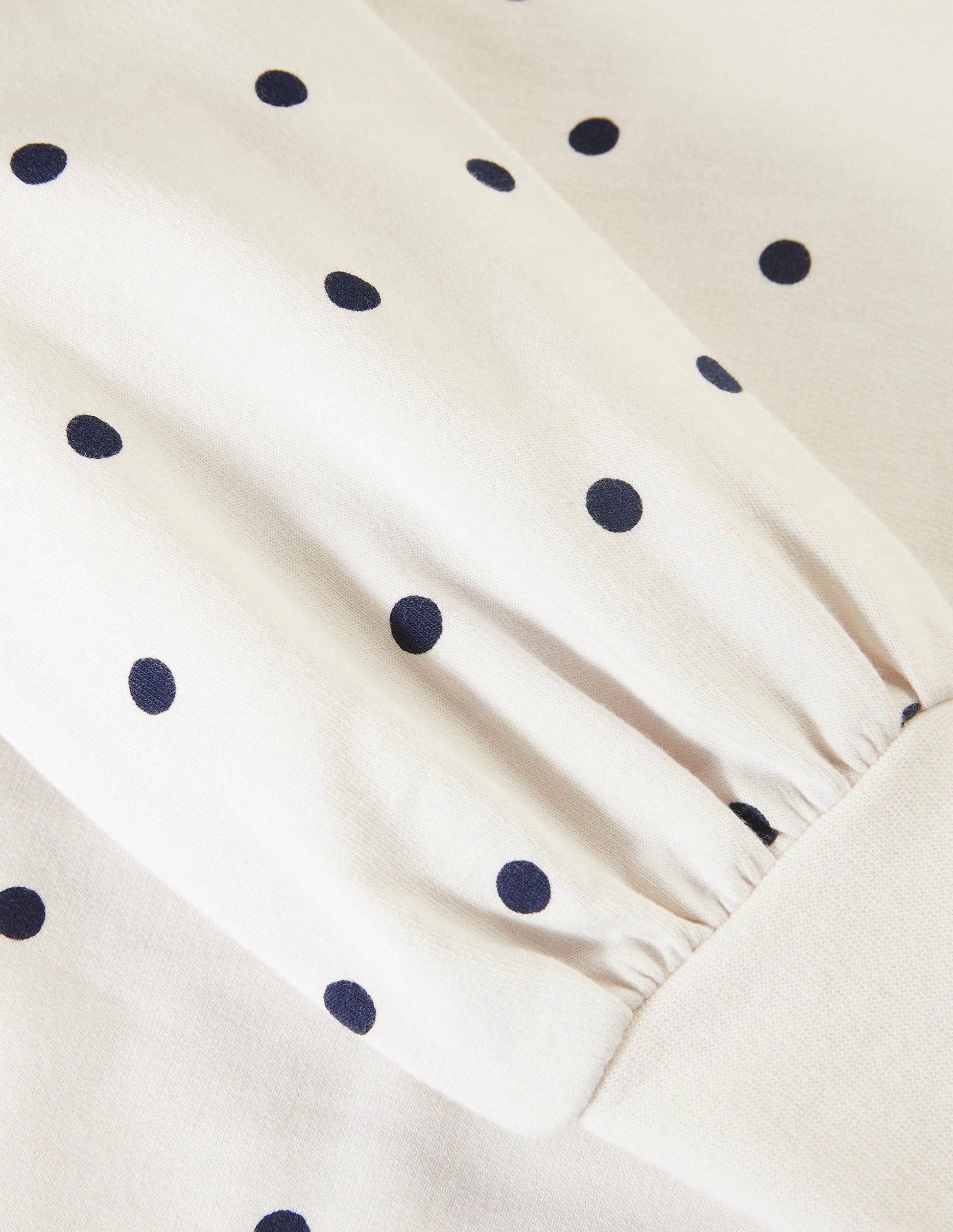 Romona Sweatshirt Dress-Ivory and Navy, Polka-6