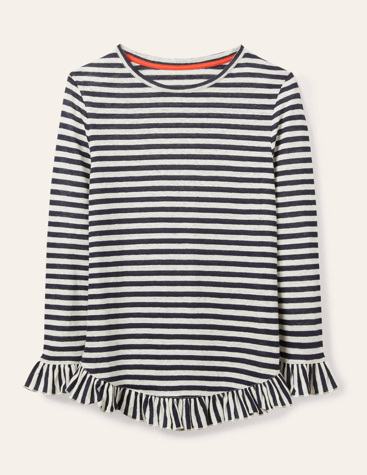 Dorothy Linen Jersey Top-Navy/ Ivory - Image 5