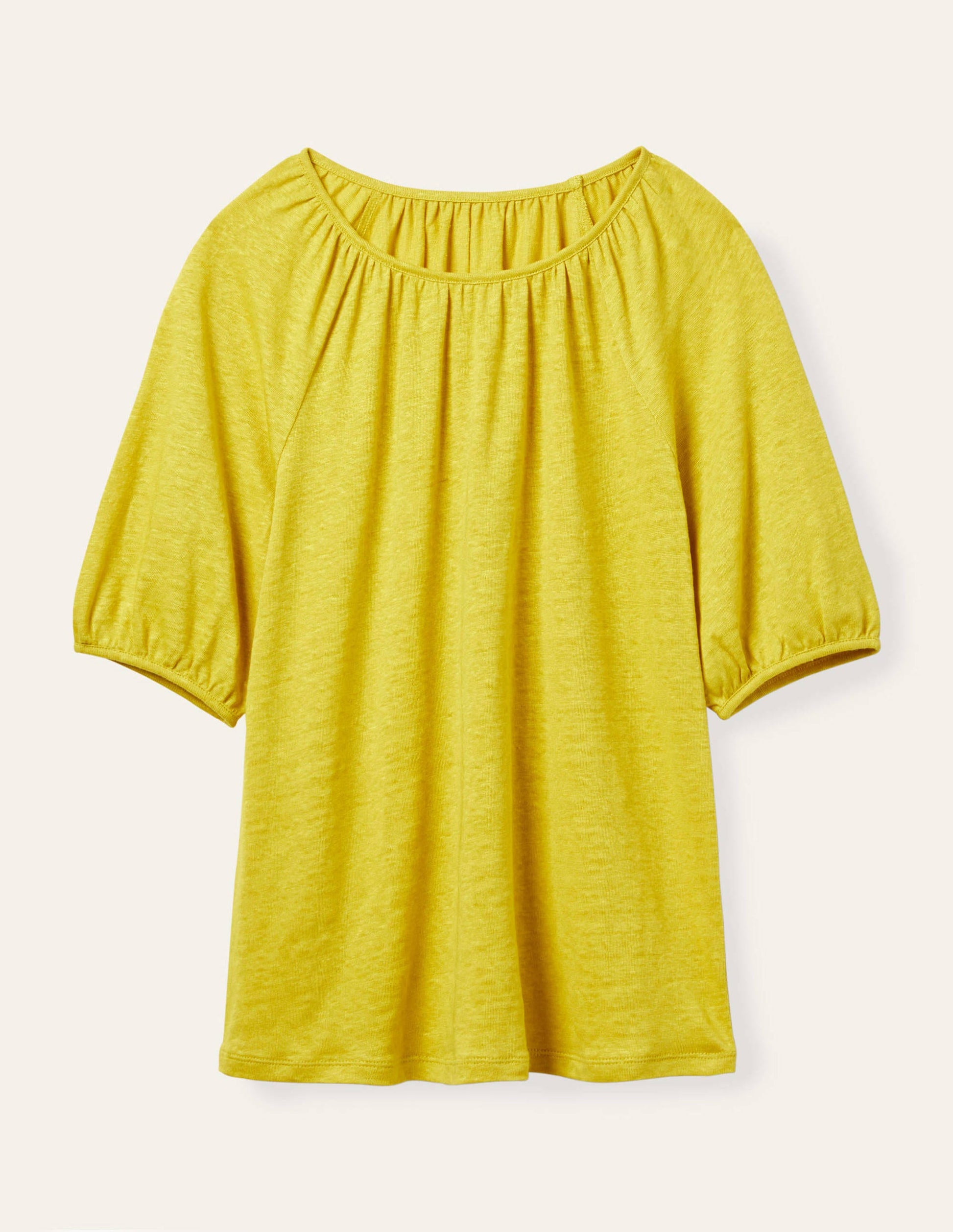 Tabitha Linen Jersey Top-Chartreuse-5