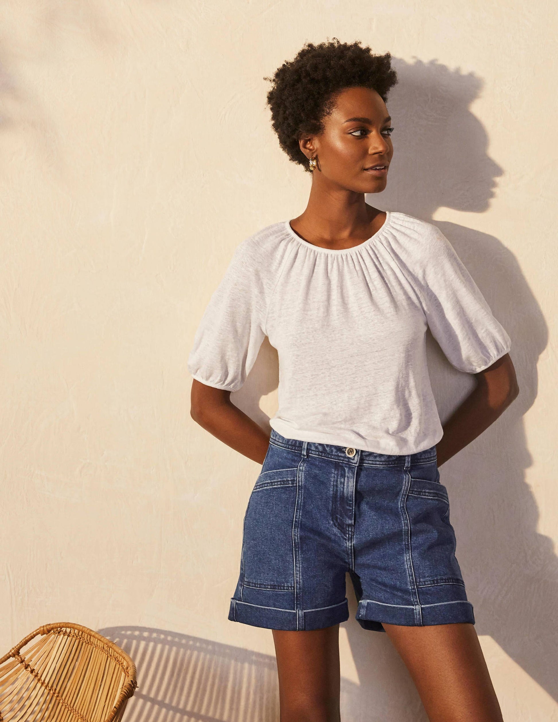 Tabitha Linen Jersey Top-White-1