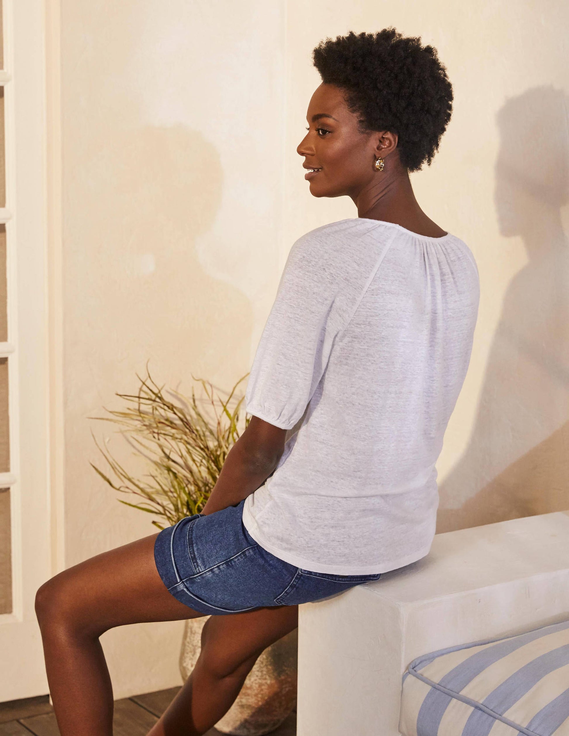 Tabitha Linen Jersey Top-White-3