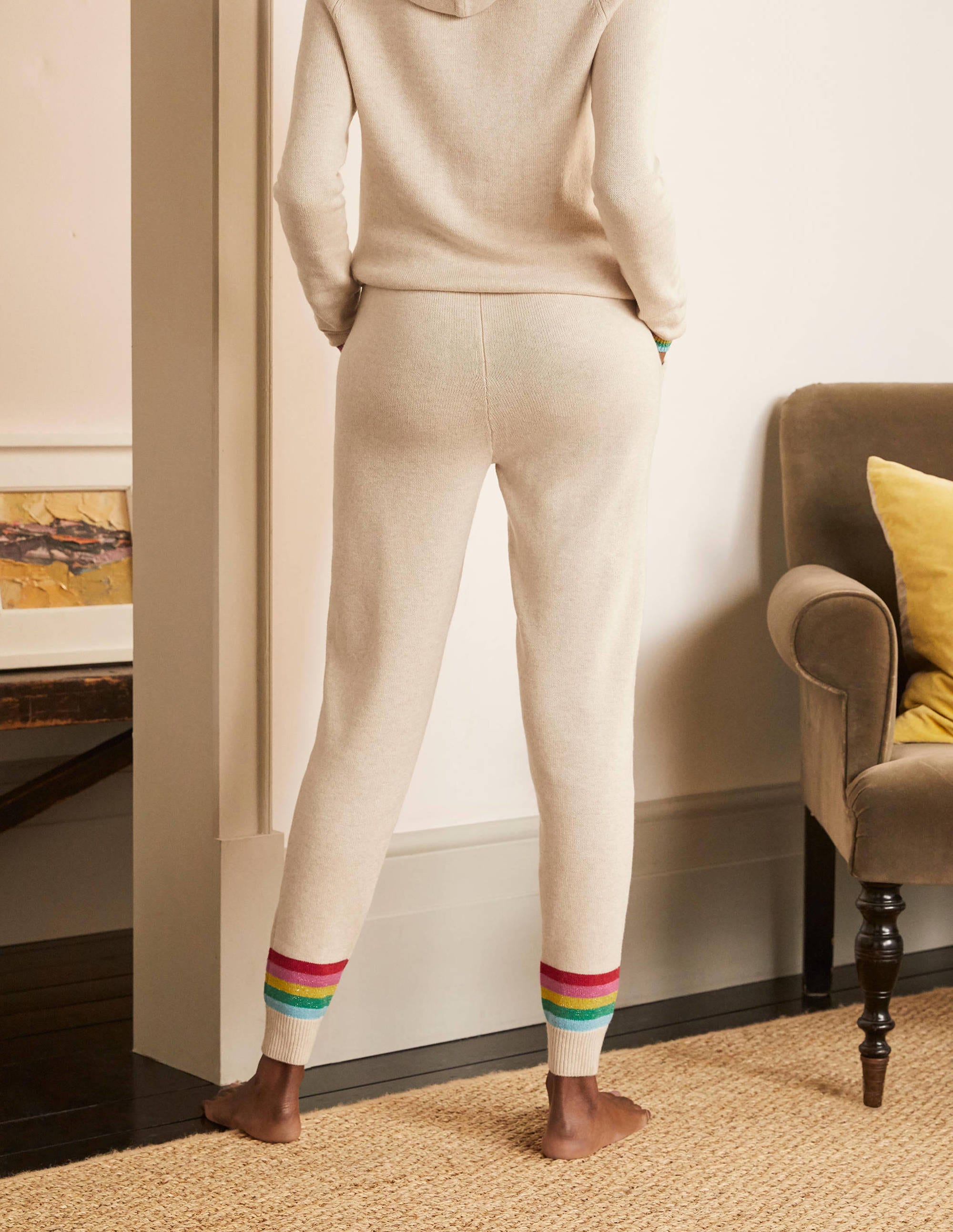 Morton Knitted Joggers-Oatmeal Melange - Image 3