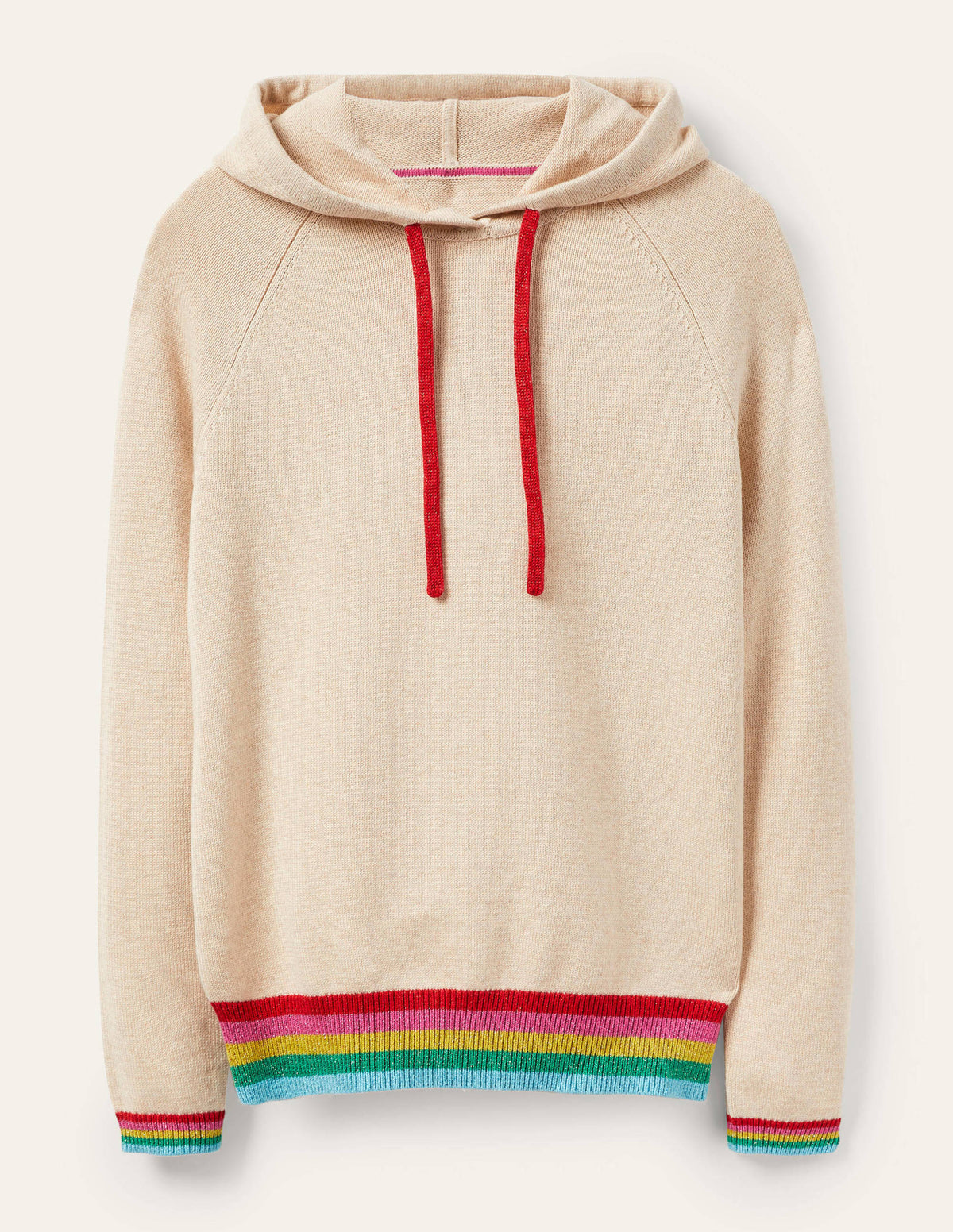 Morton Knitted Hoodie-Oatmeal Melange-5