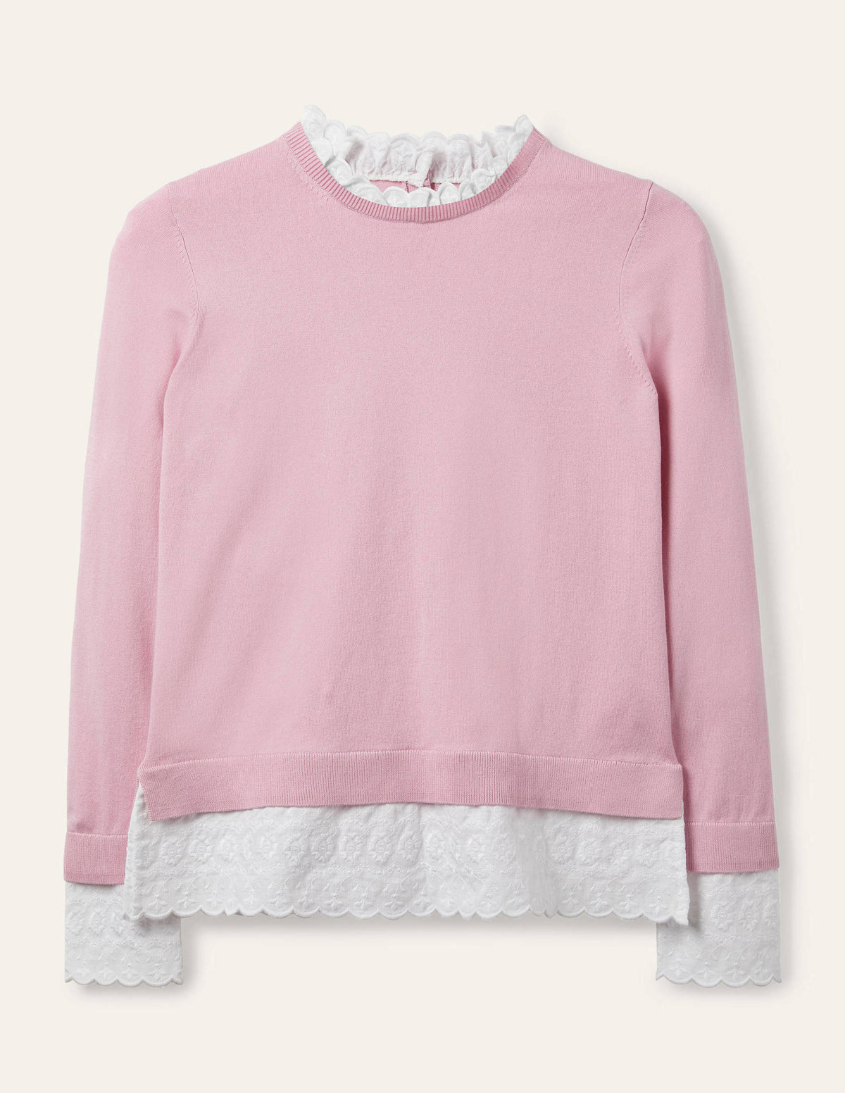 Lauderdale Cotton Frill Jumper-Soft Peony-6