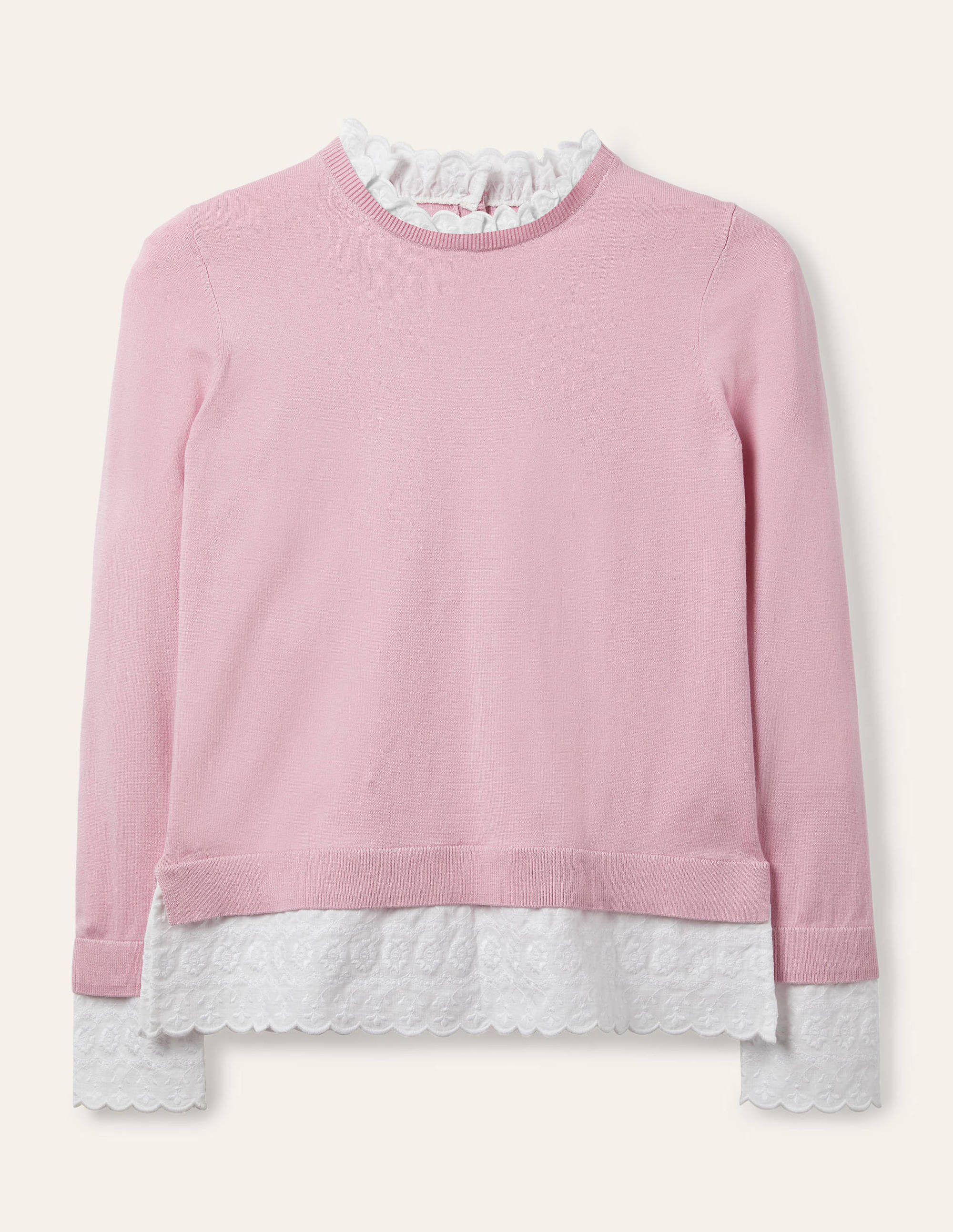 Lauderdale Cotton Frill Jumper-Soft Peony - Image 6