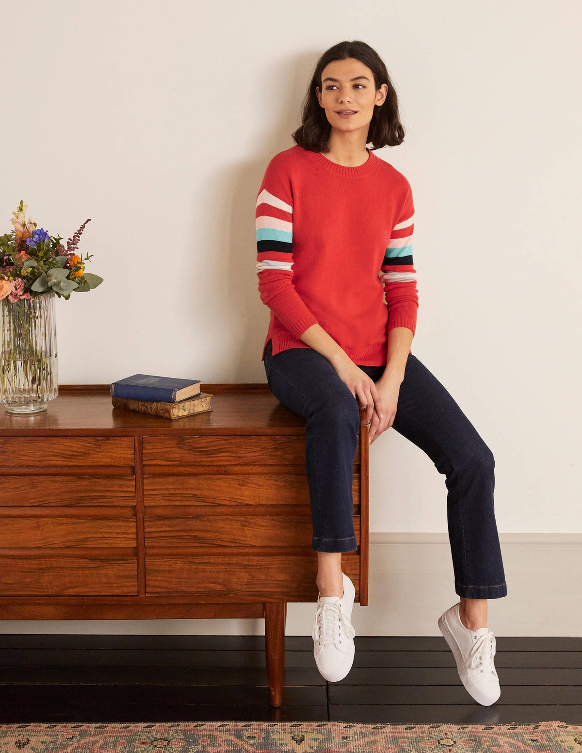 Lennox Relaxed Jumper-Cherry Red - Image 2
