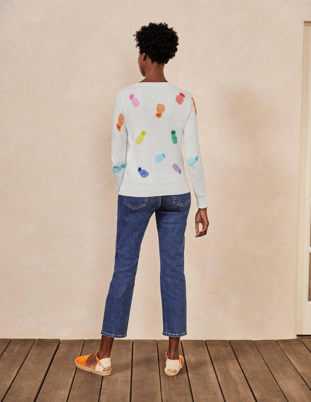 Banbury Cotton Jumper-Ivory Pineapples - Image 3