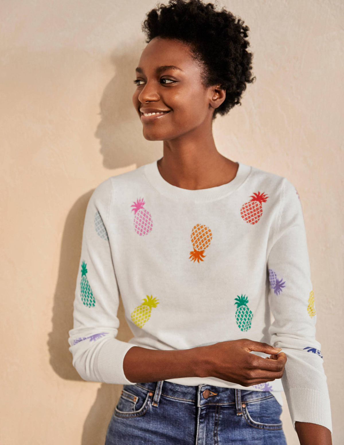 Banbury Cotton Jumper-Ivory Pineapples - Image 5