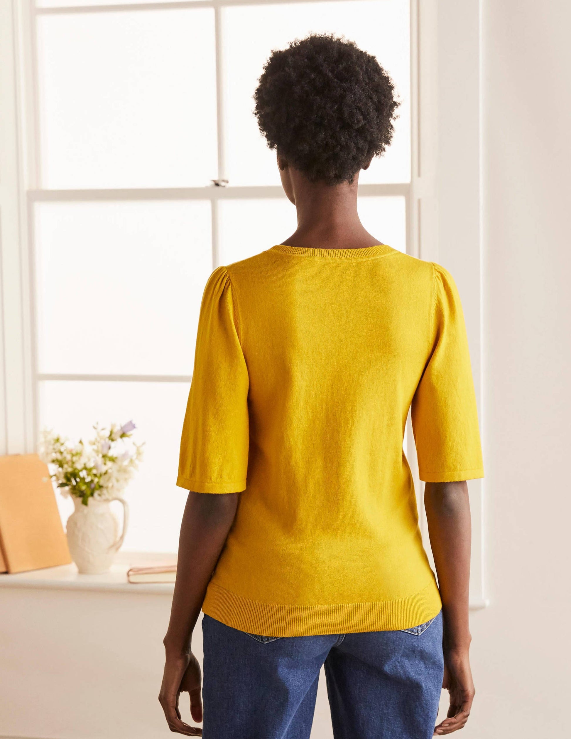 Abbotsbury Knitted Tee-Daffodil-3