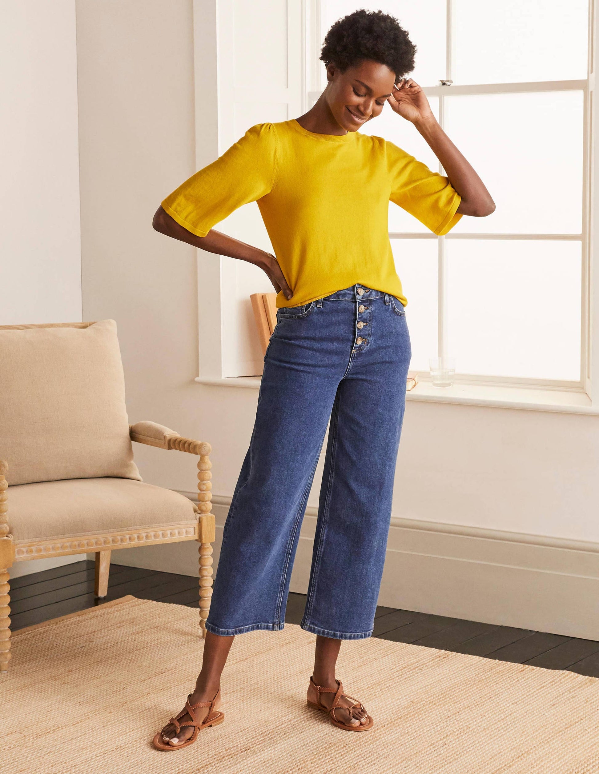 Abbotsbury Knitted Tee-Daffodil-5