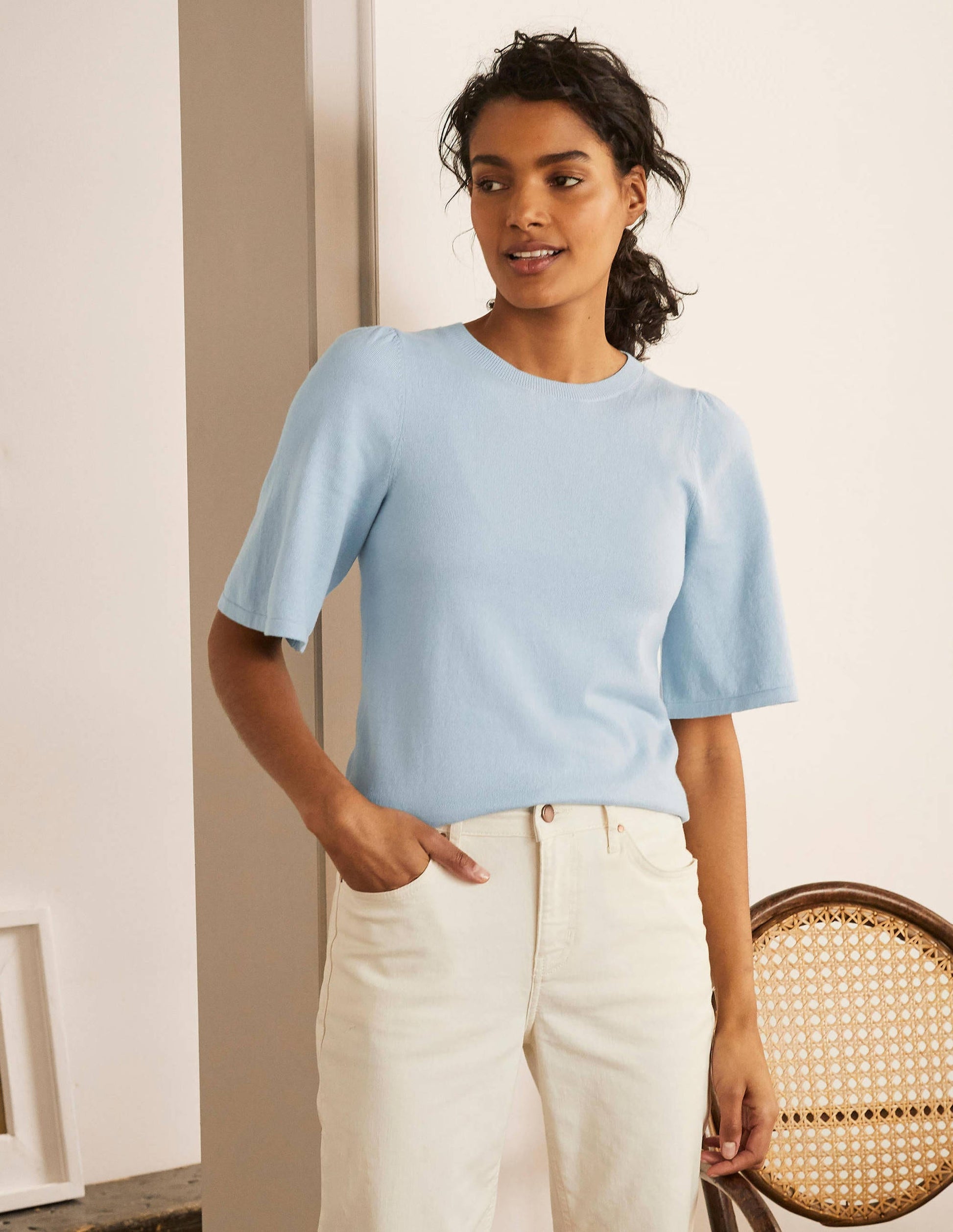 Abbotsbury Knitted Tee-Surf-1