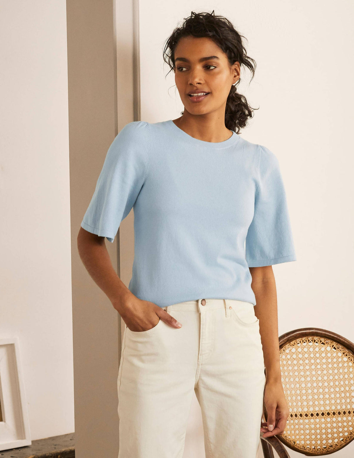 Abbotsbury Knitted Tee-Surf - Image 1