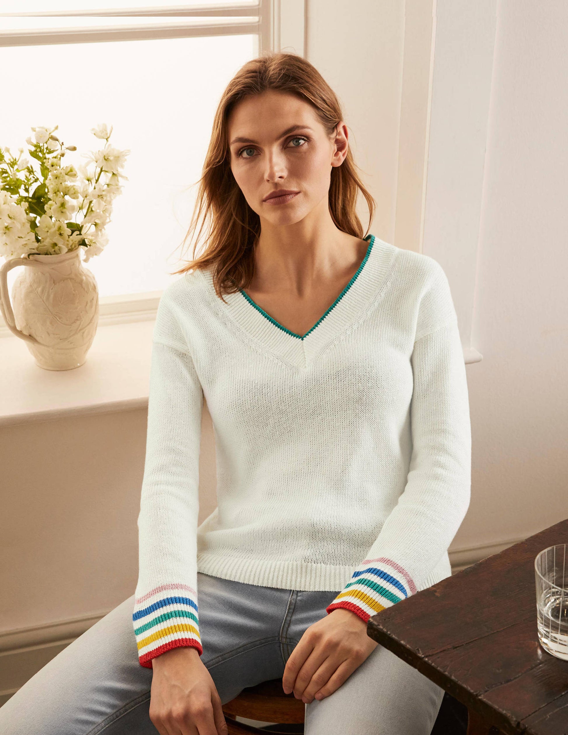 Bamburgh Relaxed Jumper-Ivory-1